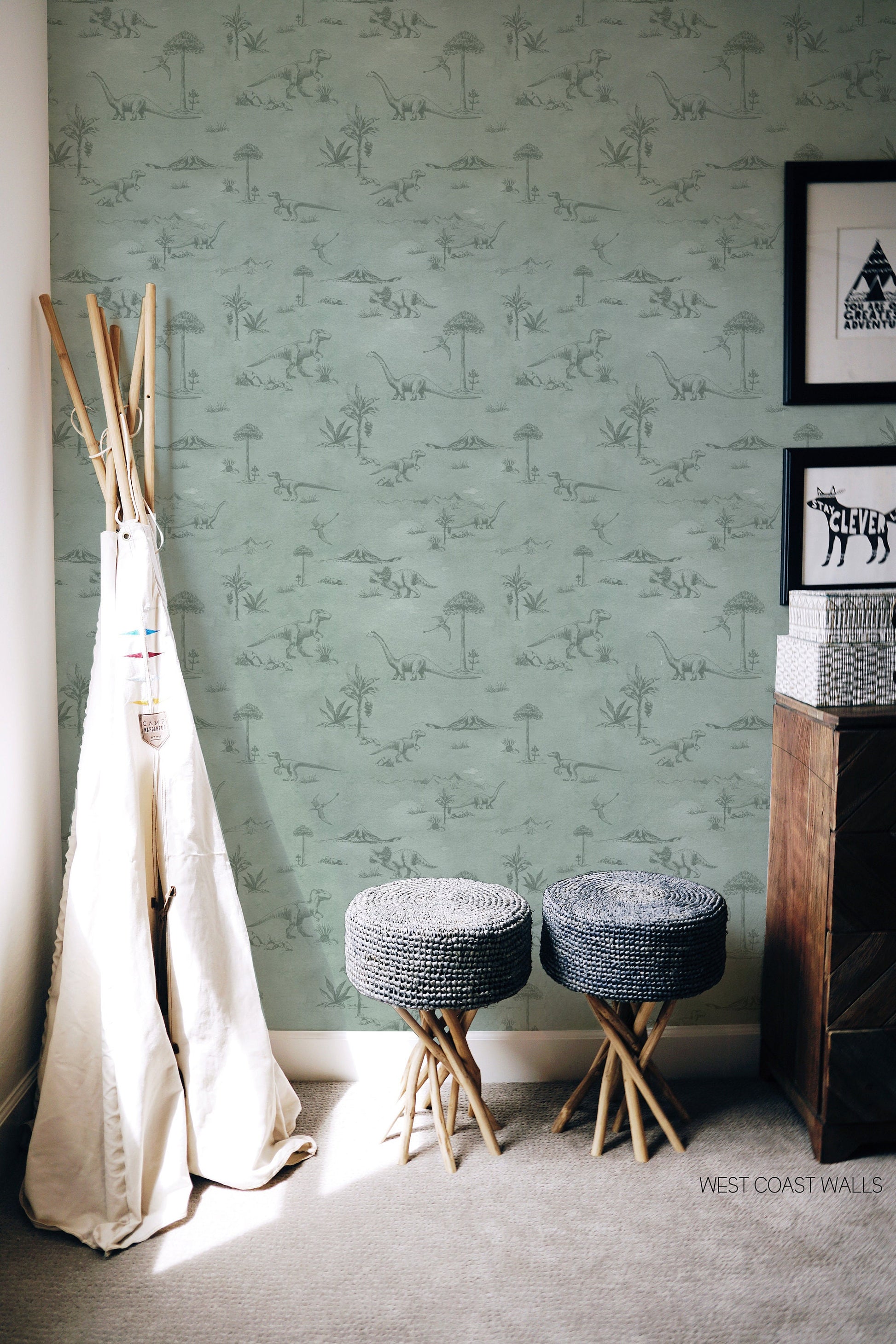 Dinosaur Toile Wallpaper