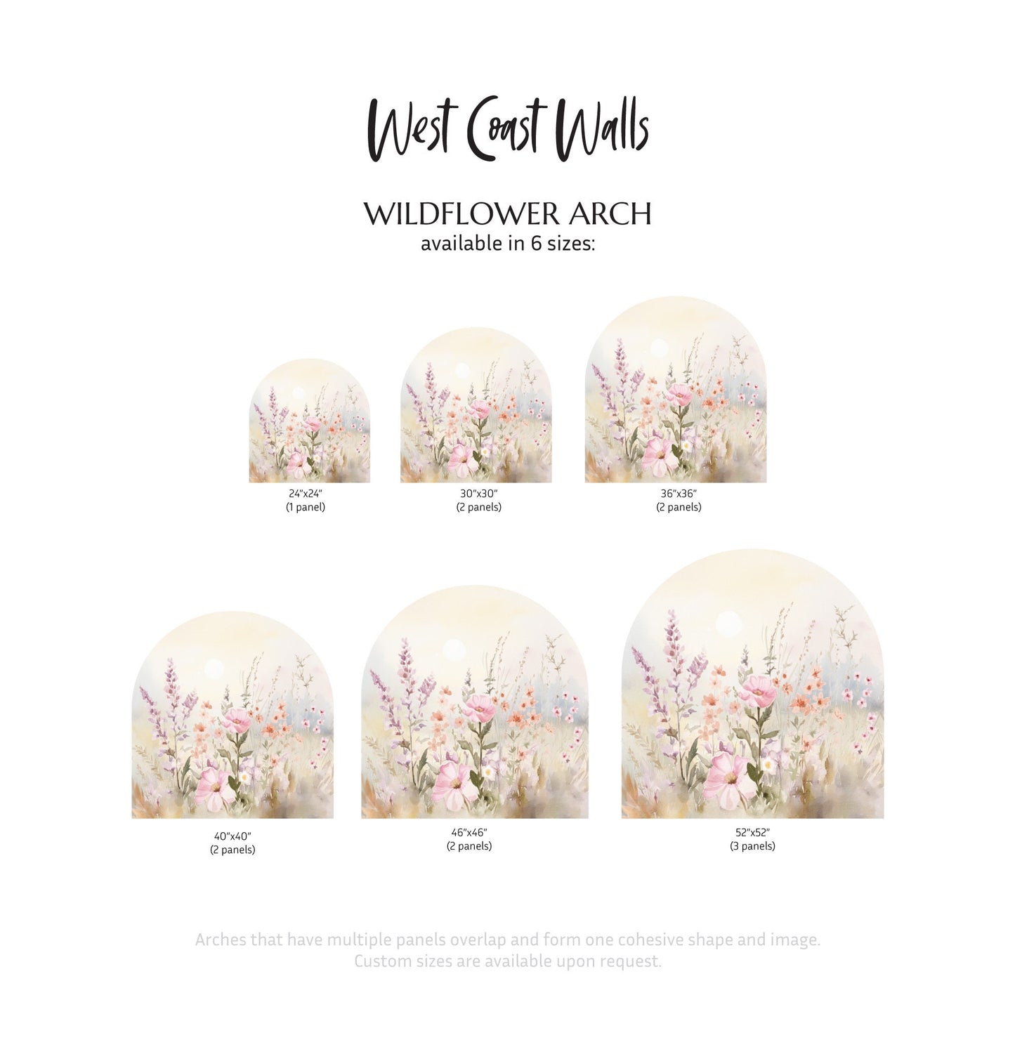 Watercolor Wildflowers Arch Decal