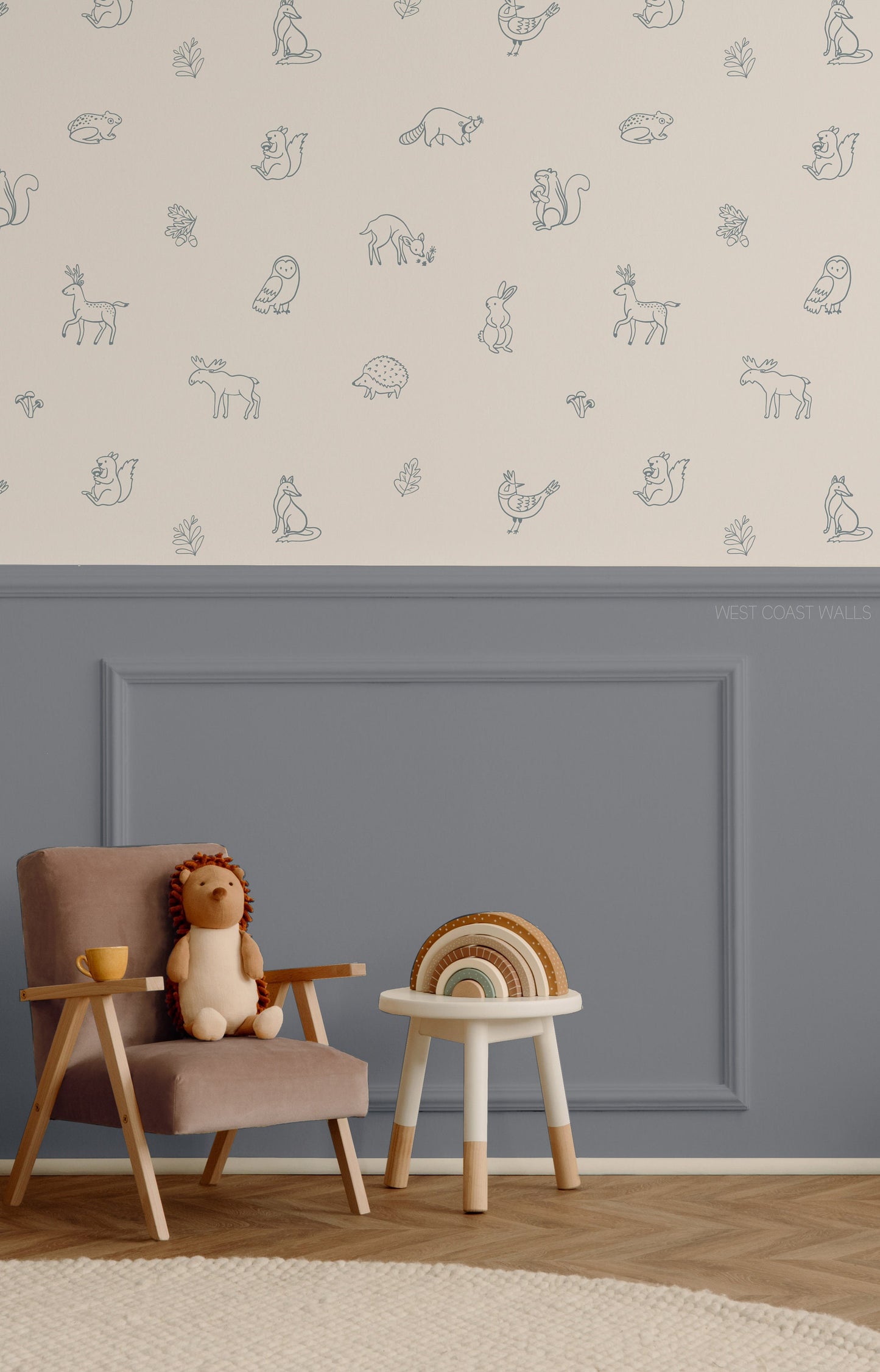 Drawn Forest Animals Removable Wall Decals / Other Colors available / Woodland Decor / Nursery Decor / Woodland Decals / Woodland Animals