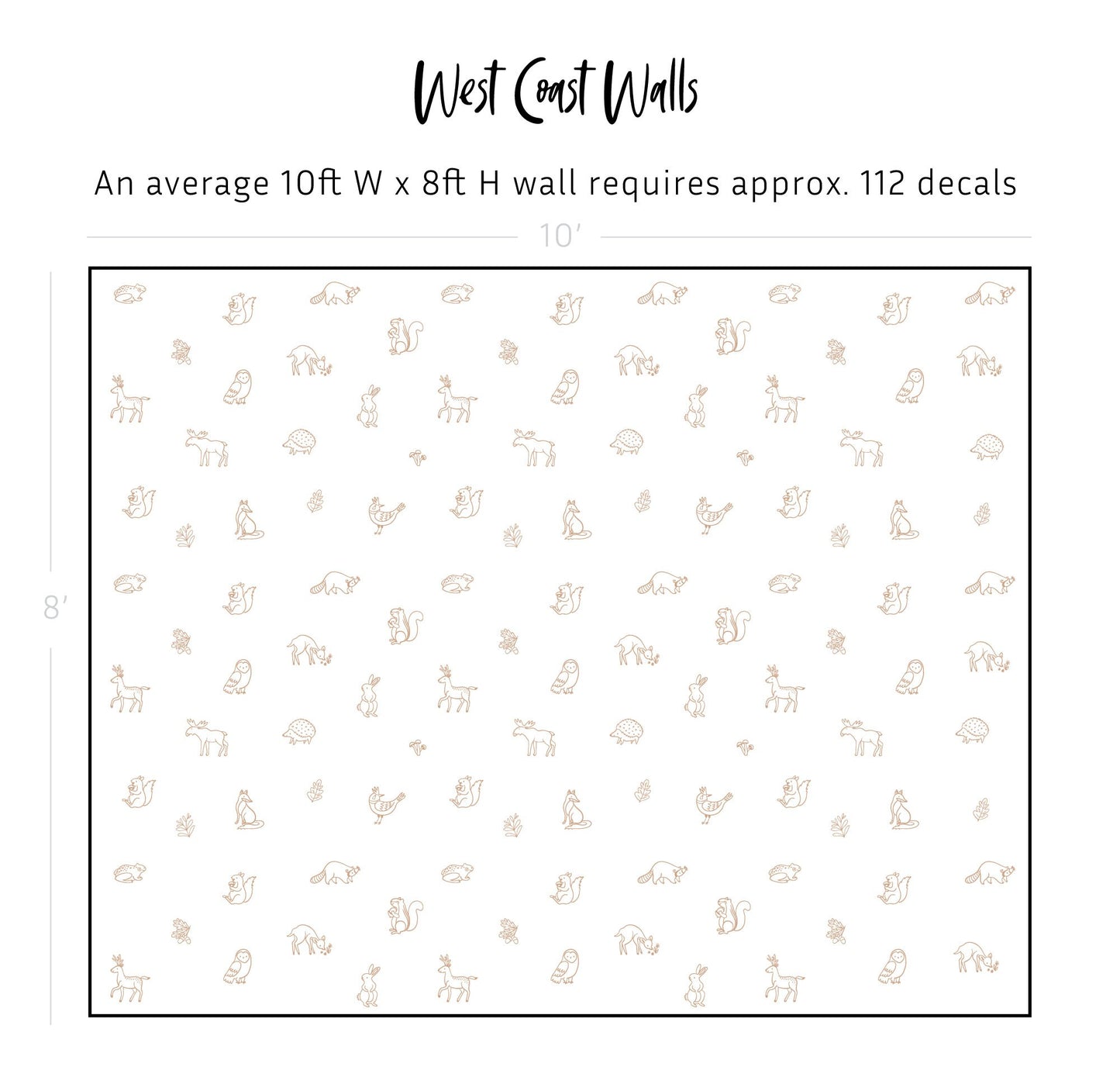 Drawn Forest Animals Removable Wall Decals