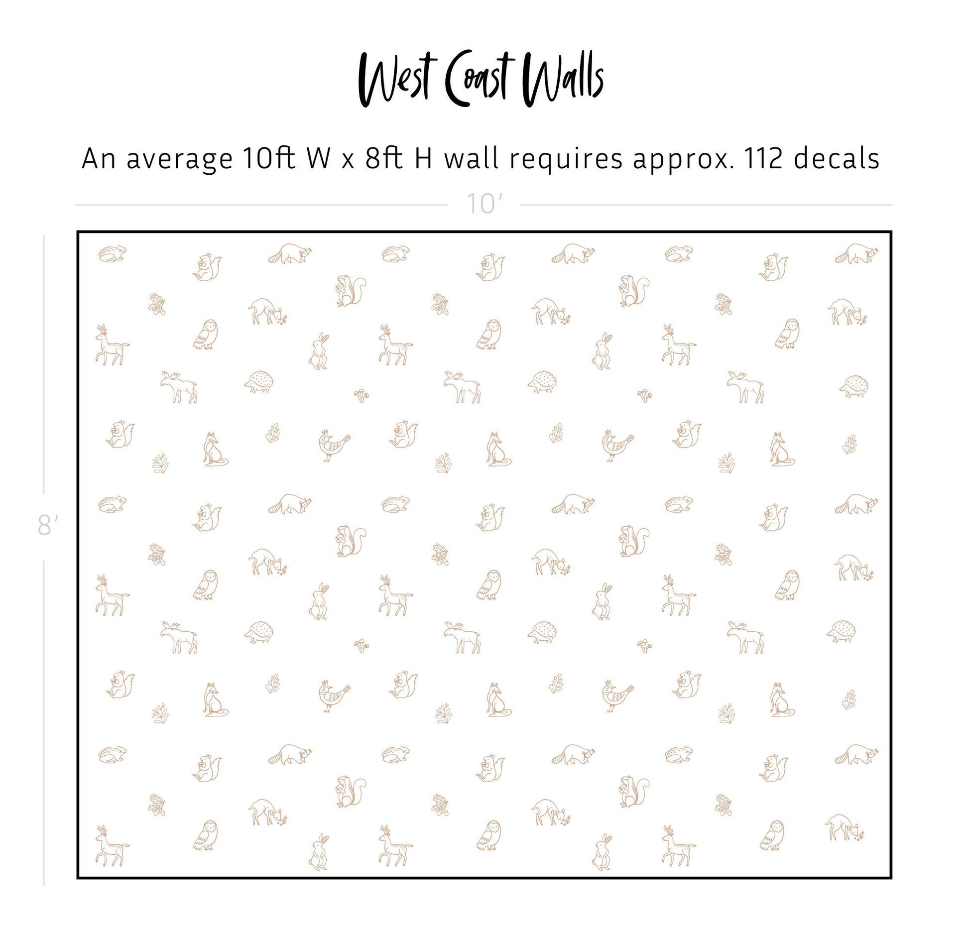 Drawn Forest Animals Removable Wall Decals