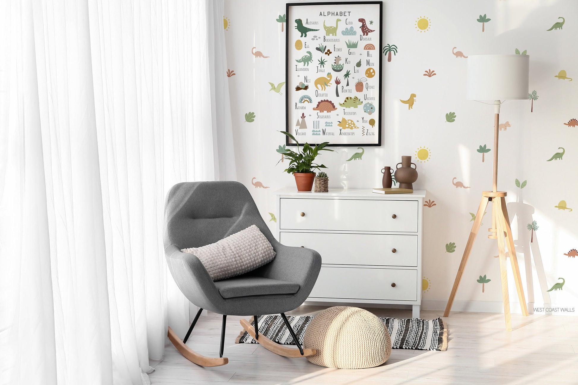 Painted Dinosaur Removable Wall Decals