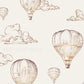 Vintage Metallic Look Hot Air Balloon Wallpaper