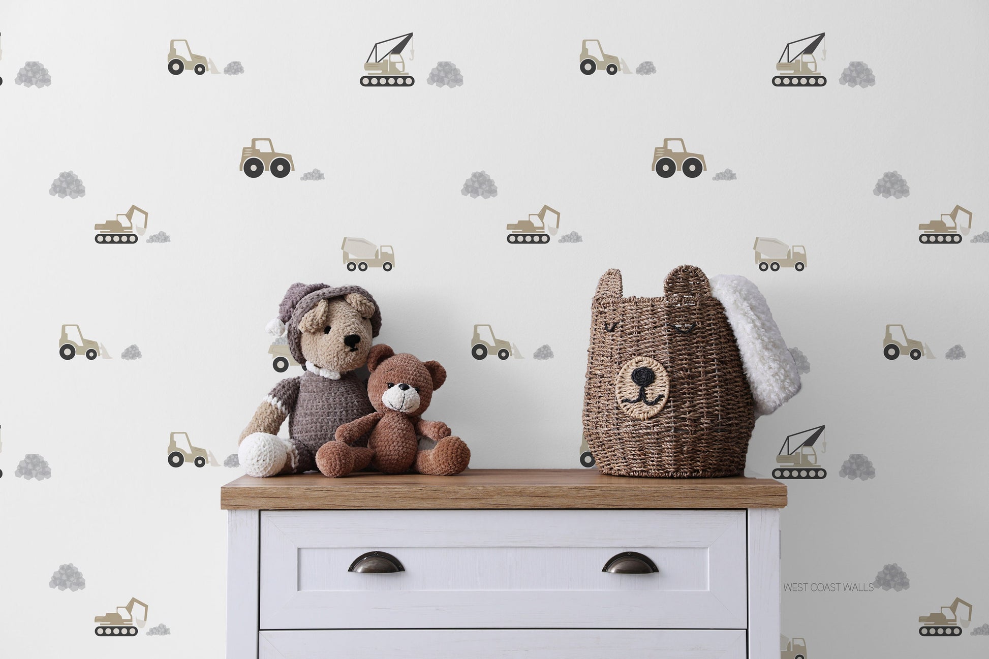 Construction Vehicles Removable Wall Decals