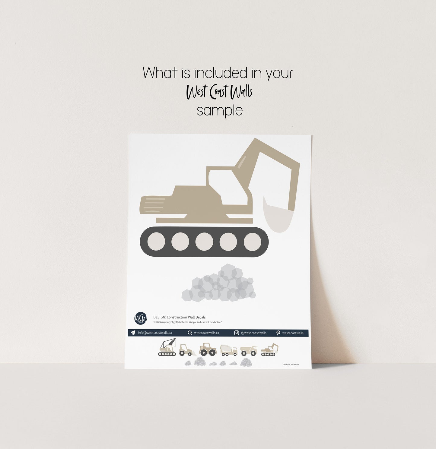Construction Vehicles Removable Wall Decals