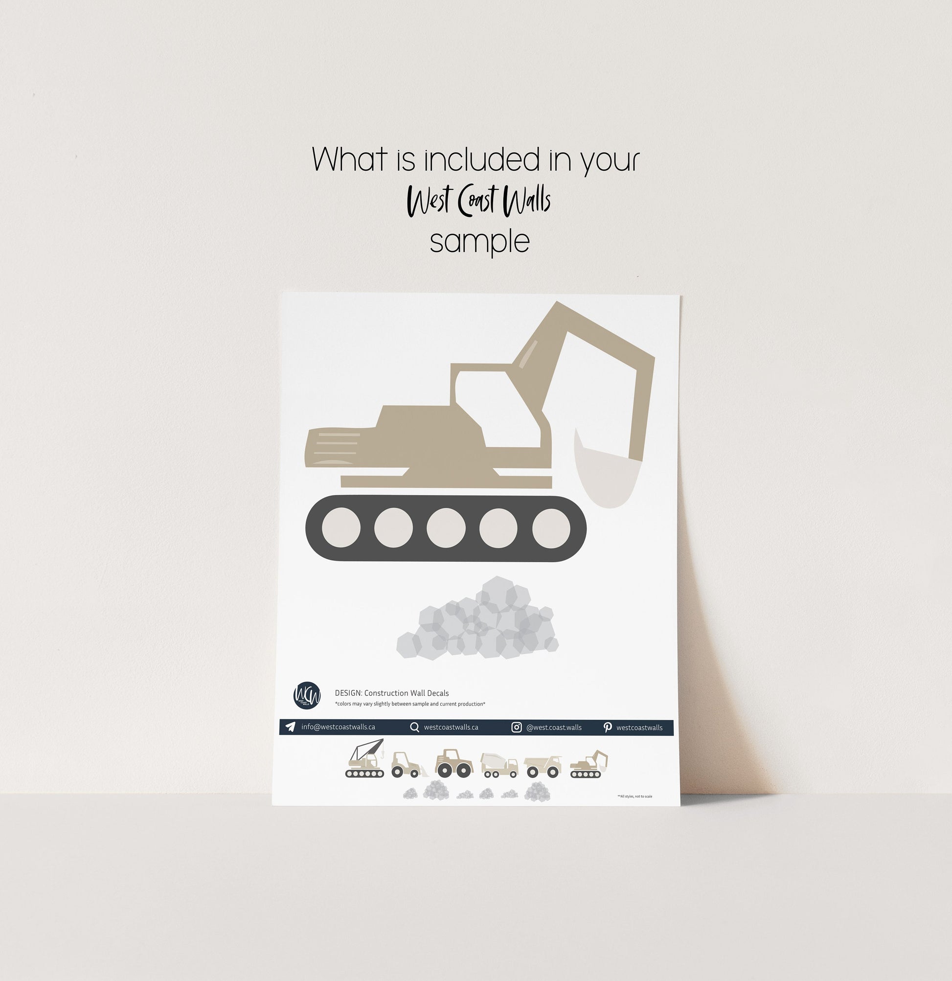 Construction Vehicles Removable Wall Decals