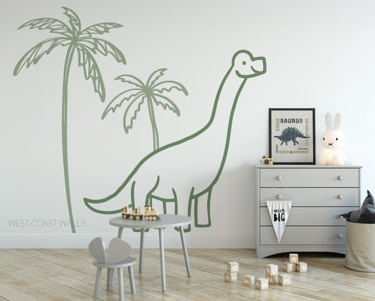 Large Minimalist Dinosaur Decal / Dinosaur Decor / Removable Dinosaurs / Large Dinosaur Stickers / Nursery Decor / Brachiosaurus