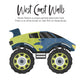 Watercolor Monster Truck Removable Wall Decals