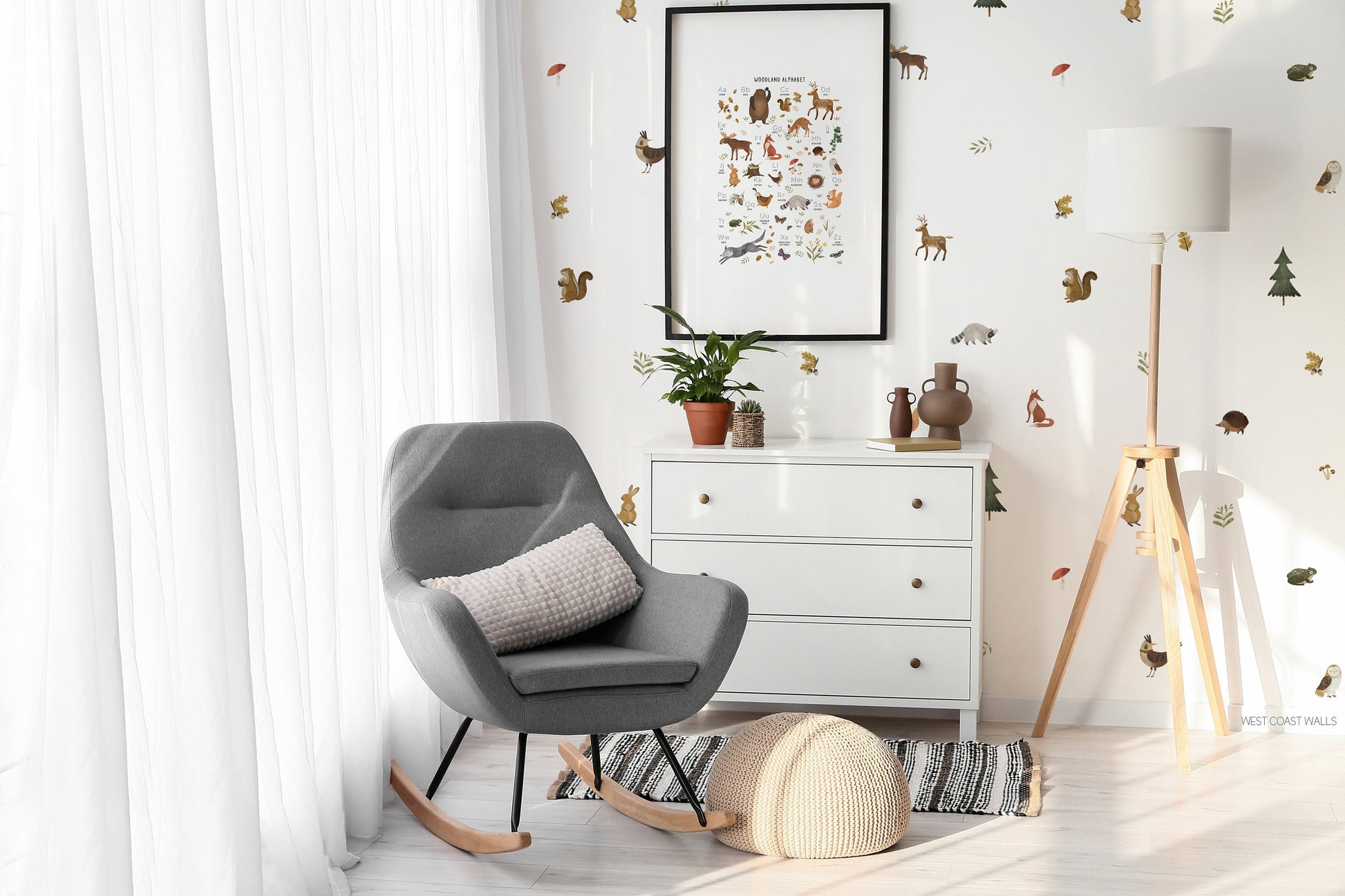 Painted Forest Animals Removable Wall Decals