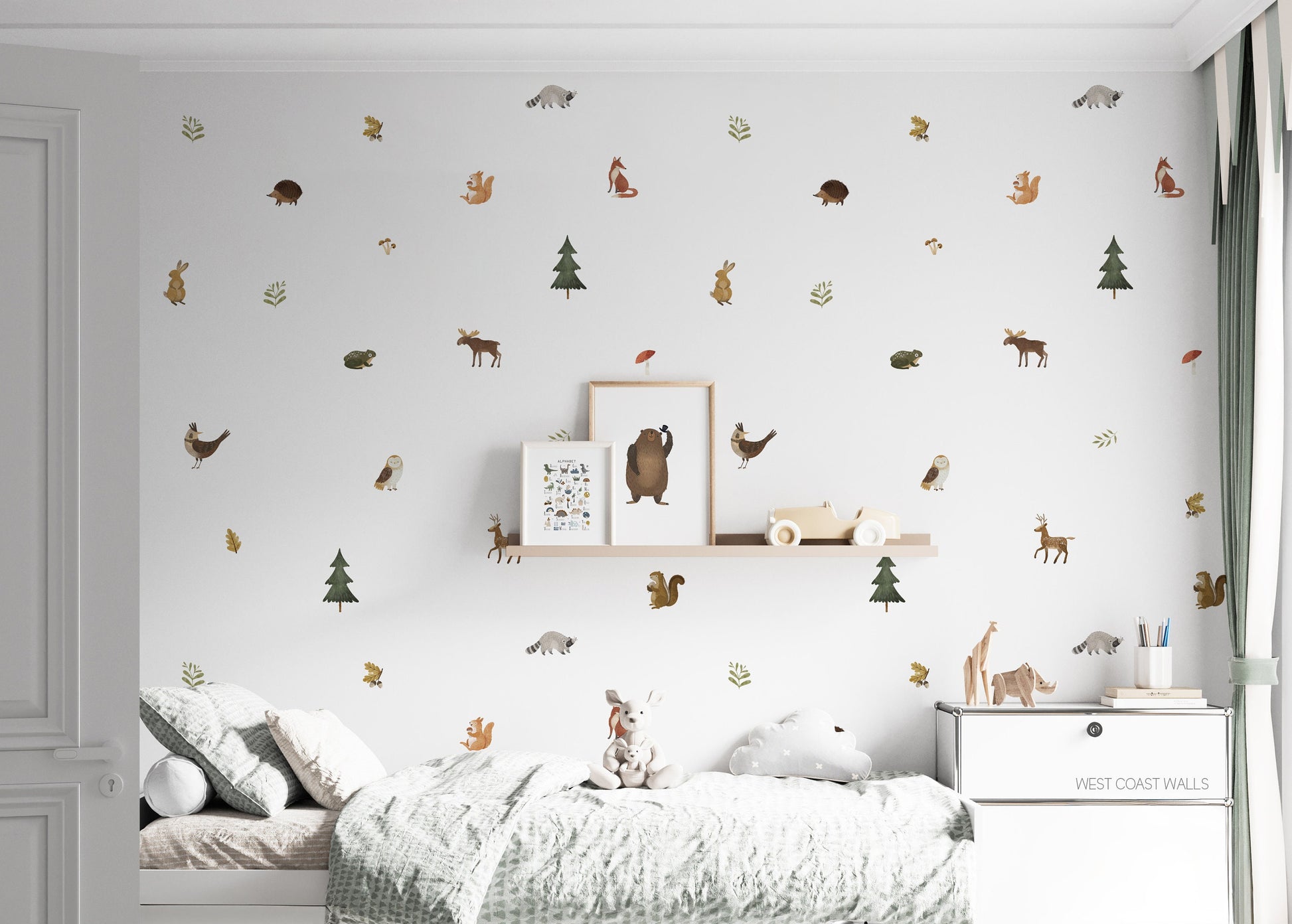Painted Forest Animals Removable Wall Decals