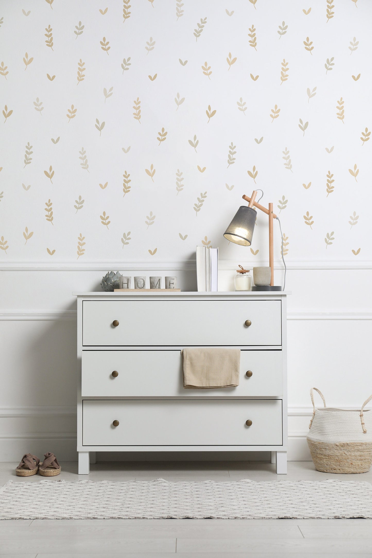 Solid Leaves Removable Wall Decals - Custom Colors Available