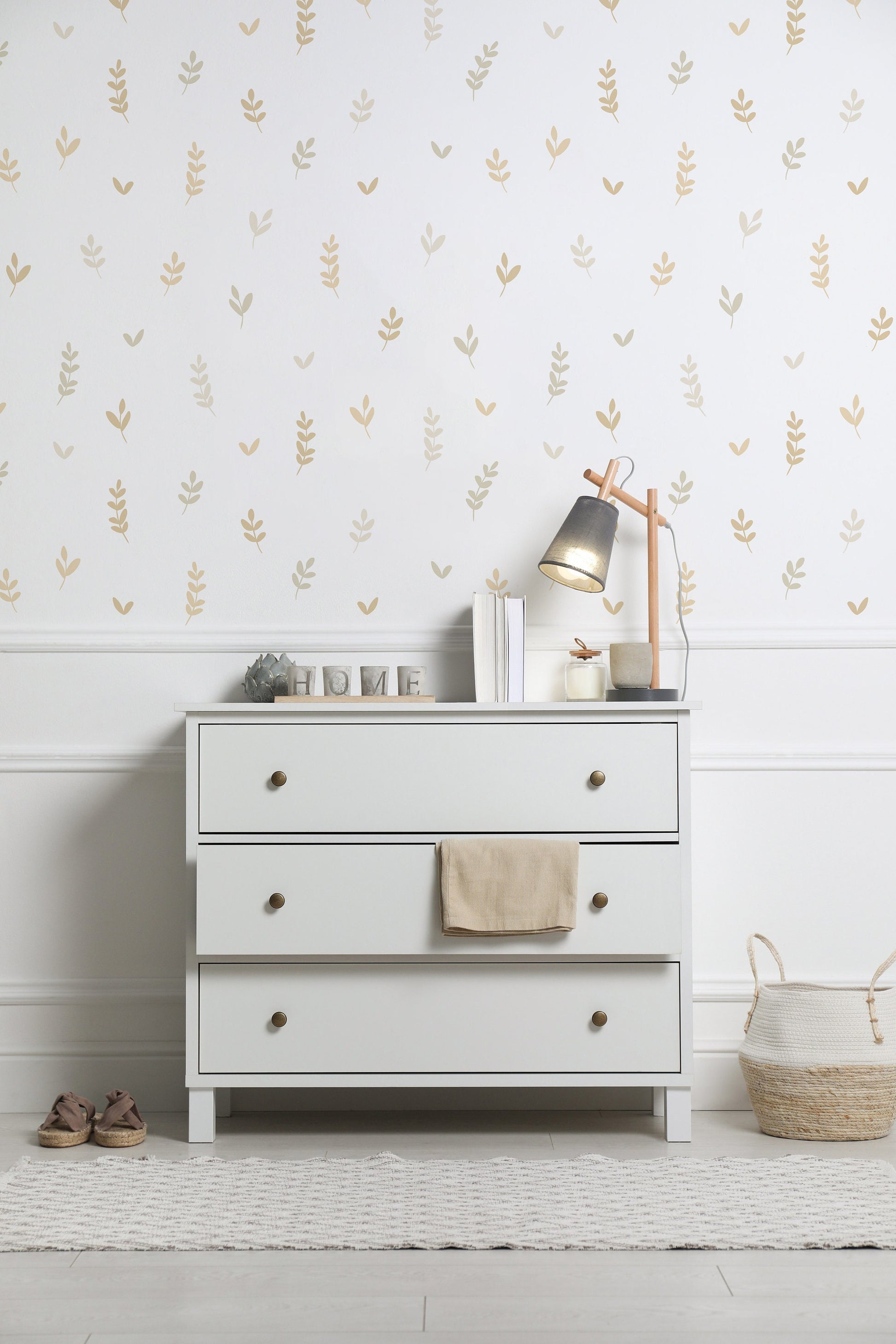 Solid Leaves Removable Wall Decals - Custom Colors Available