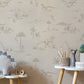 Neutral Dinosaur Toile Wallpaper