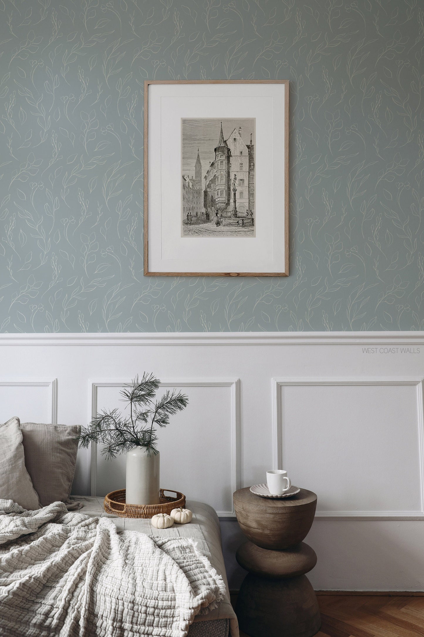 Hand Drawn Botanical Leaves Wallpaper