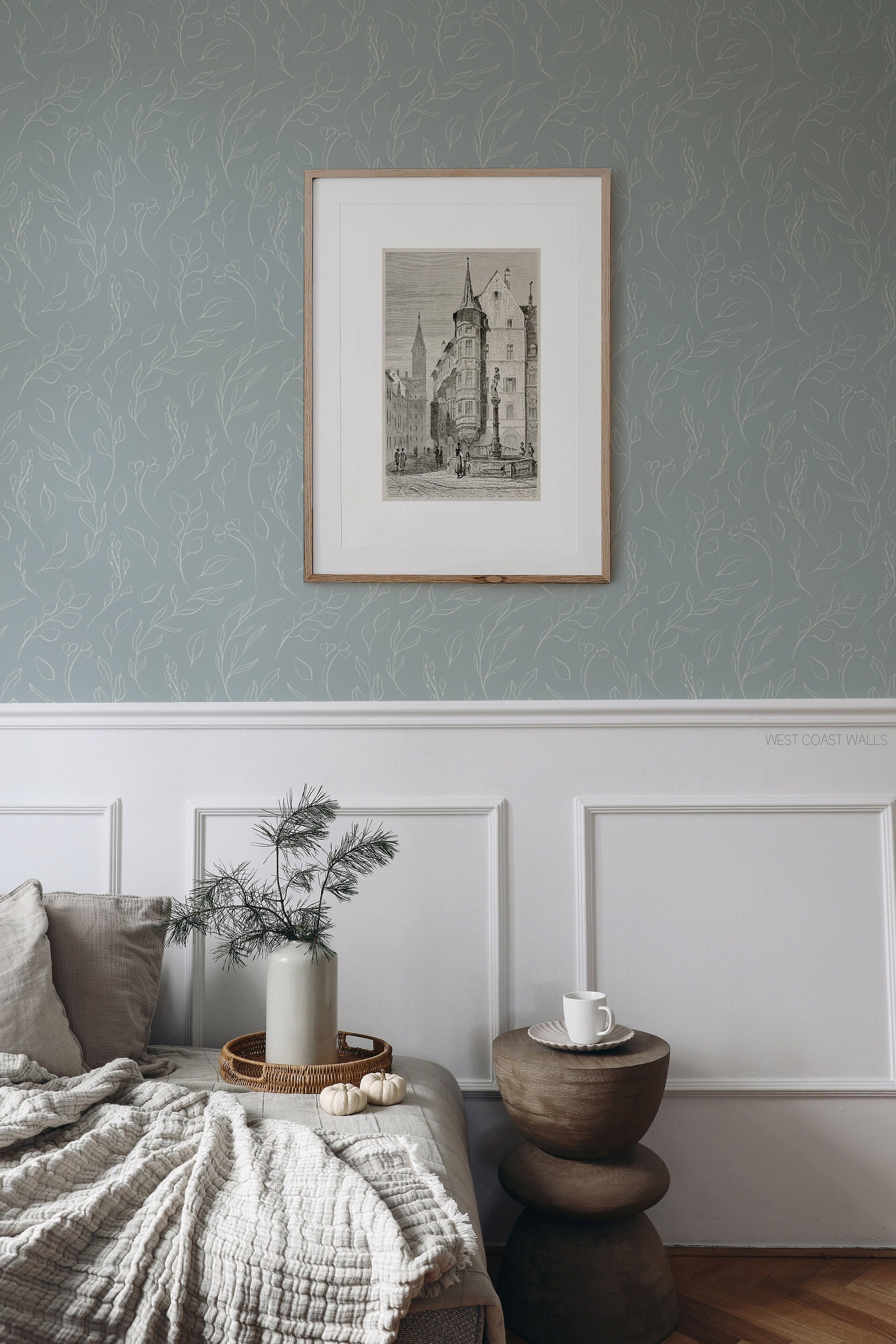 Hand Drawn Botanical Leaves Wallpaper