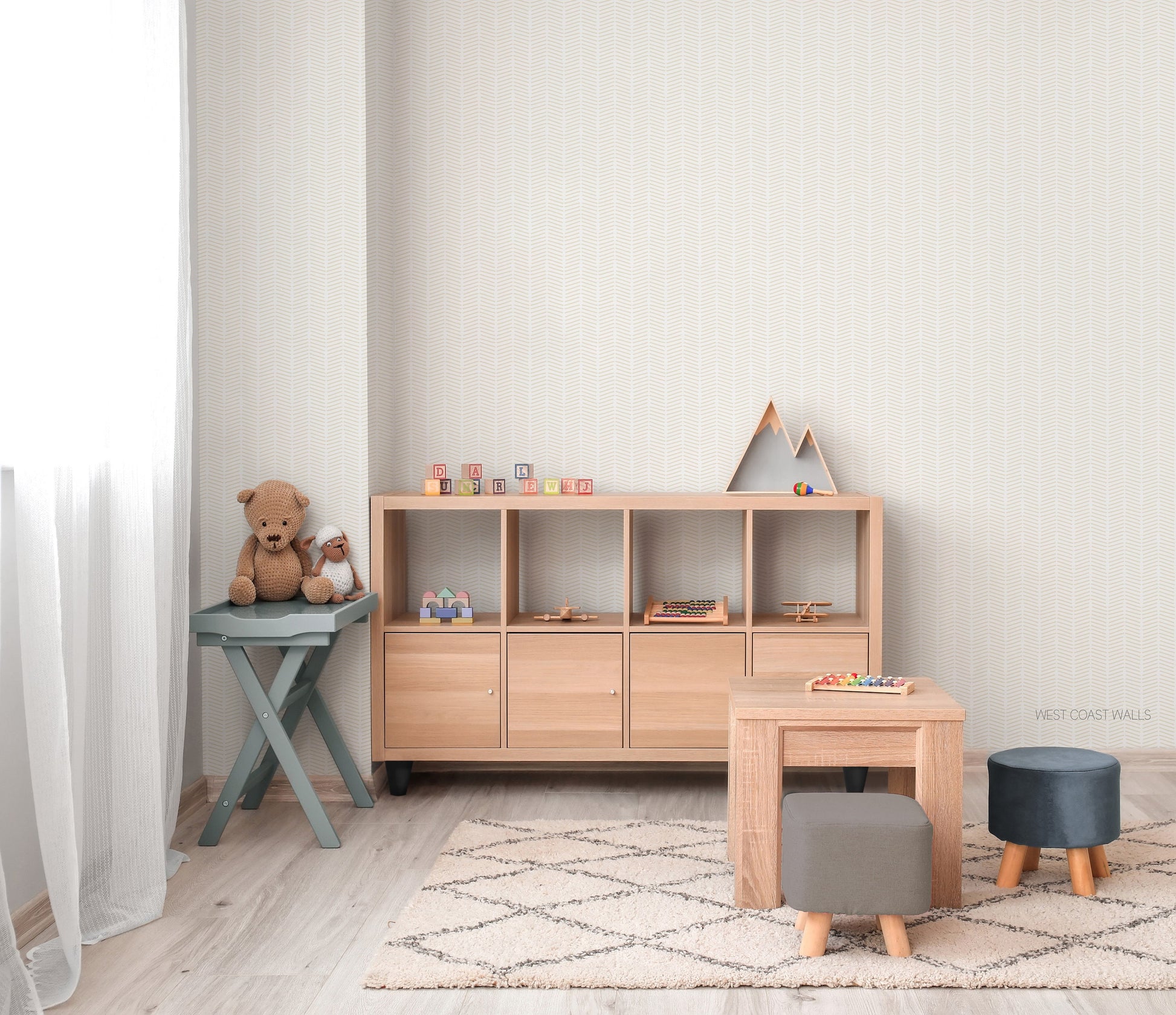 Geometric Herringbone Wallpaper