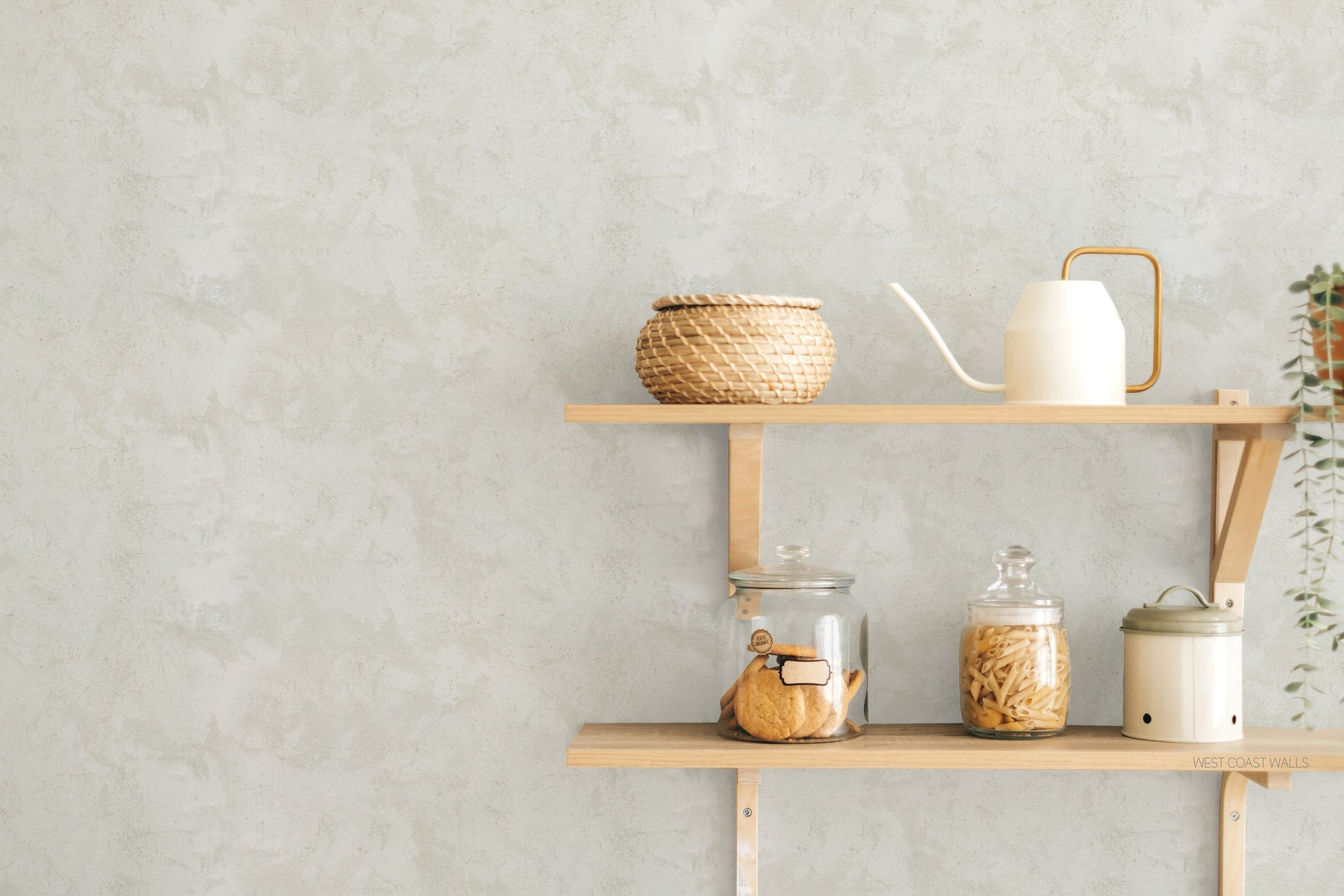 Creamy Cracked Lime Wash Wallpaper