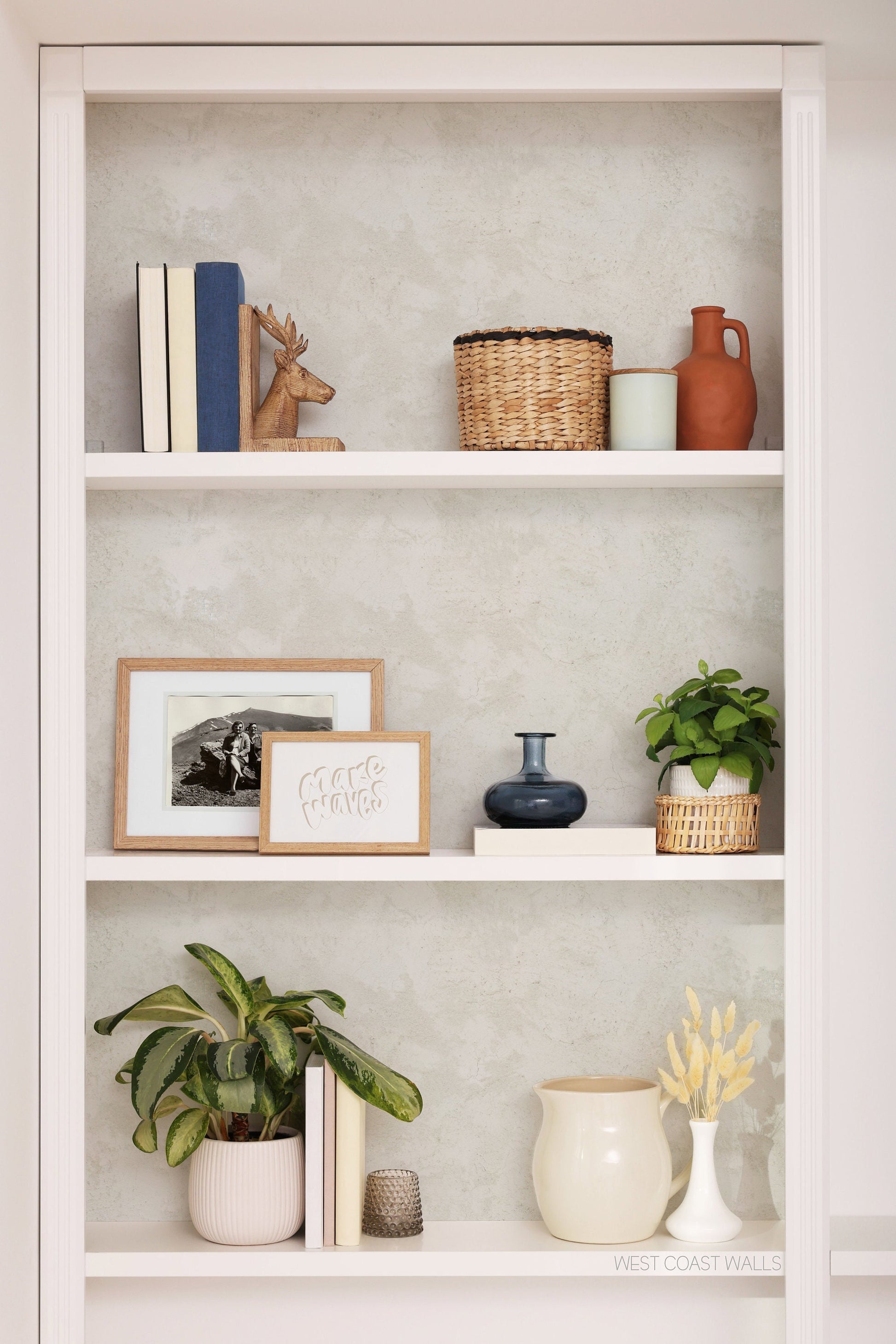 Creamy Cracked Lime Wash Wallpaper