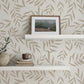 Creamy Brown Fern Leaves Wallpaper / Palm Wallpaper / Peel and Stick Wallpaper / Neutral Nursery / Neutral Walls / Leaf Wallpaper