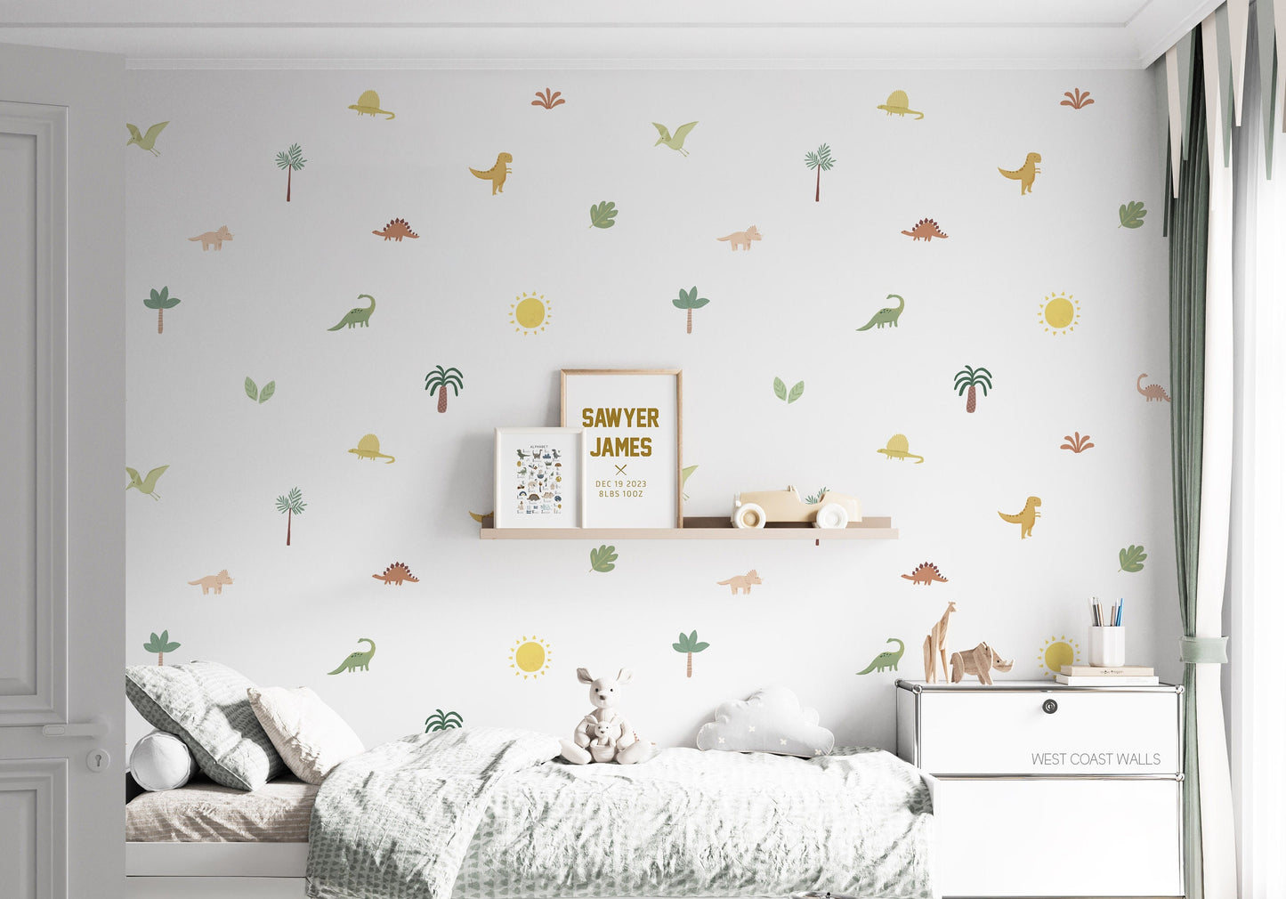 Painted Dinosaur Removable Wall Decals