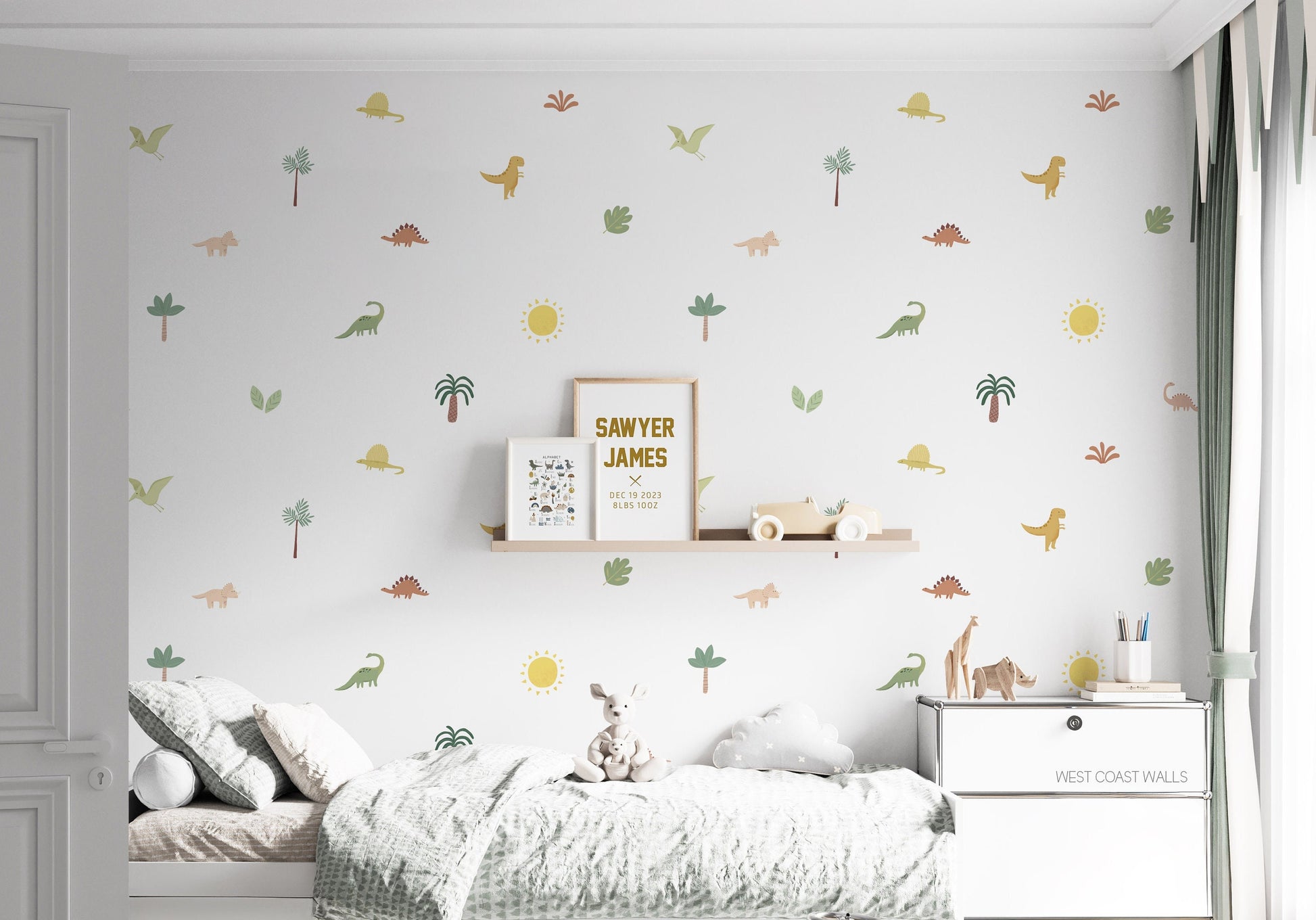 Painted Dinosaur Removable Wall Decals