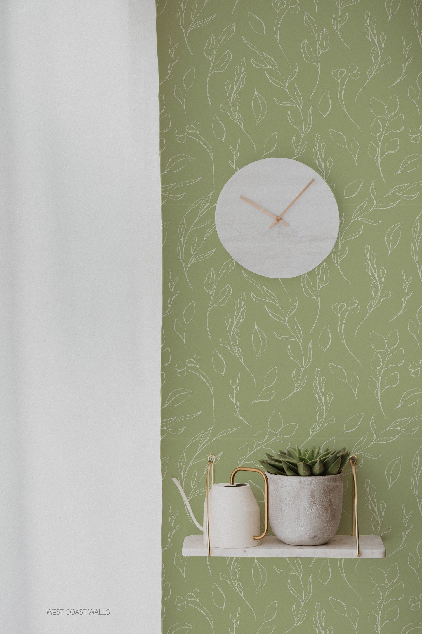 Hand Drawn Botanical Leaves Wallpaper