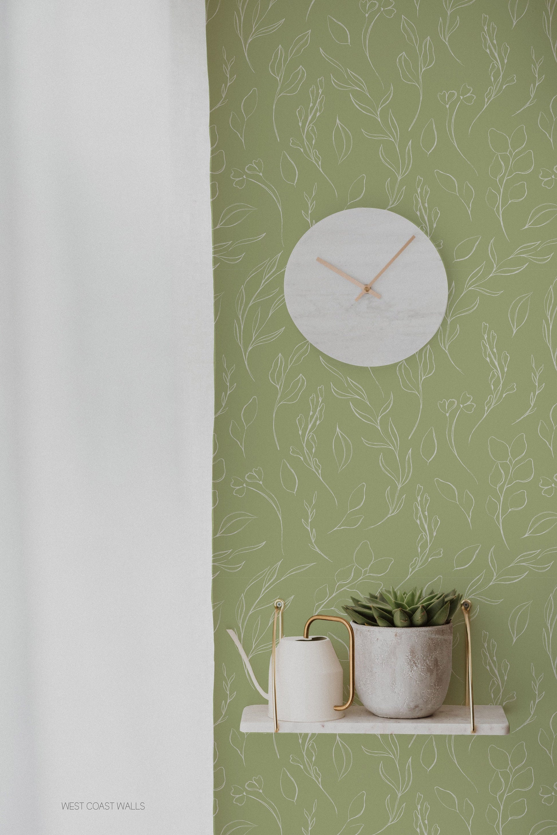 Hand Drawn Botanical Leaves Wallpaper