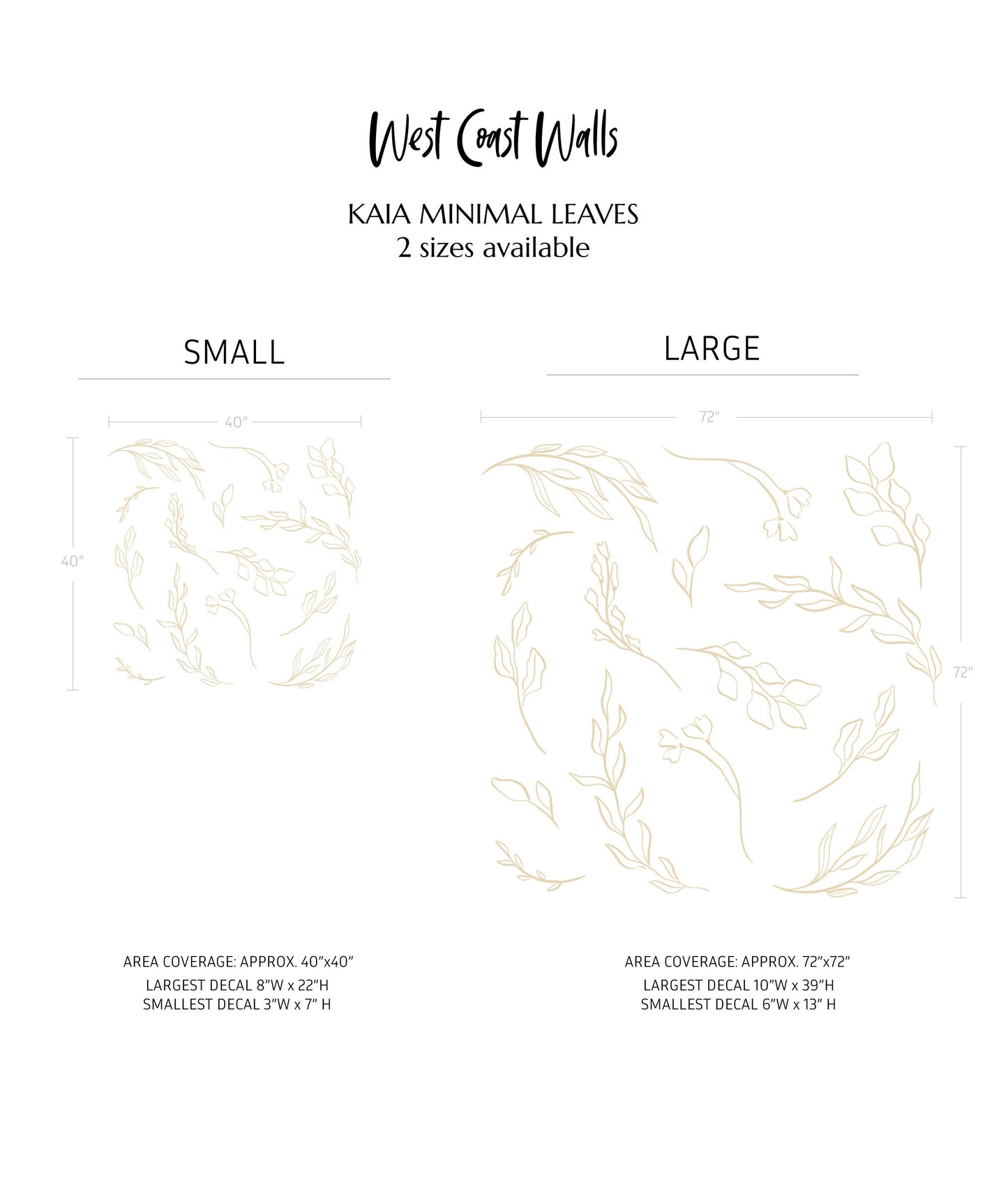 Kaia Minimal Leaves Decals
