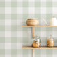 Soft Sage Gingham Check Wallpaper