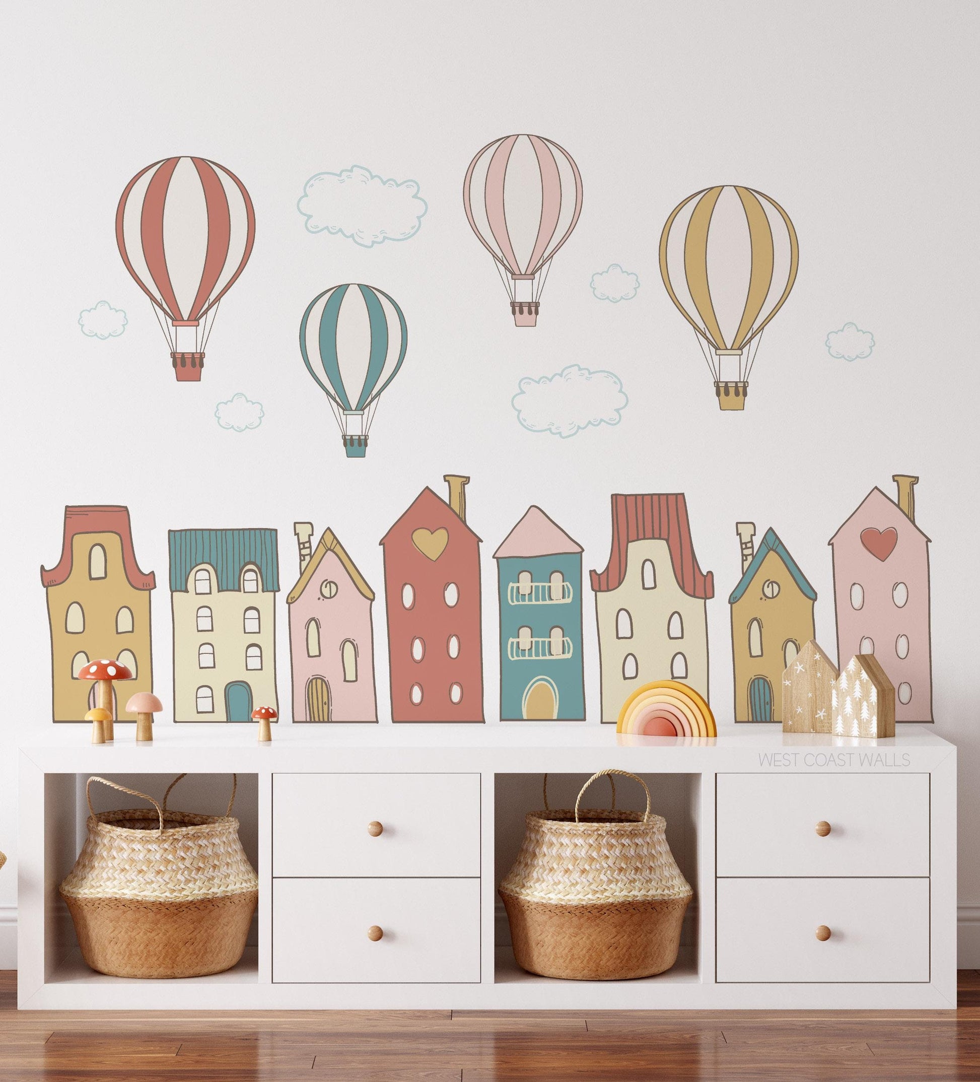 Whimsical Village Removable Wall Decals