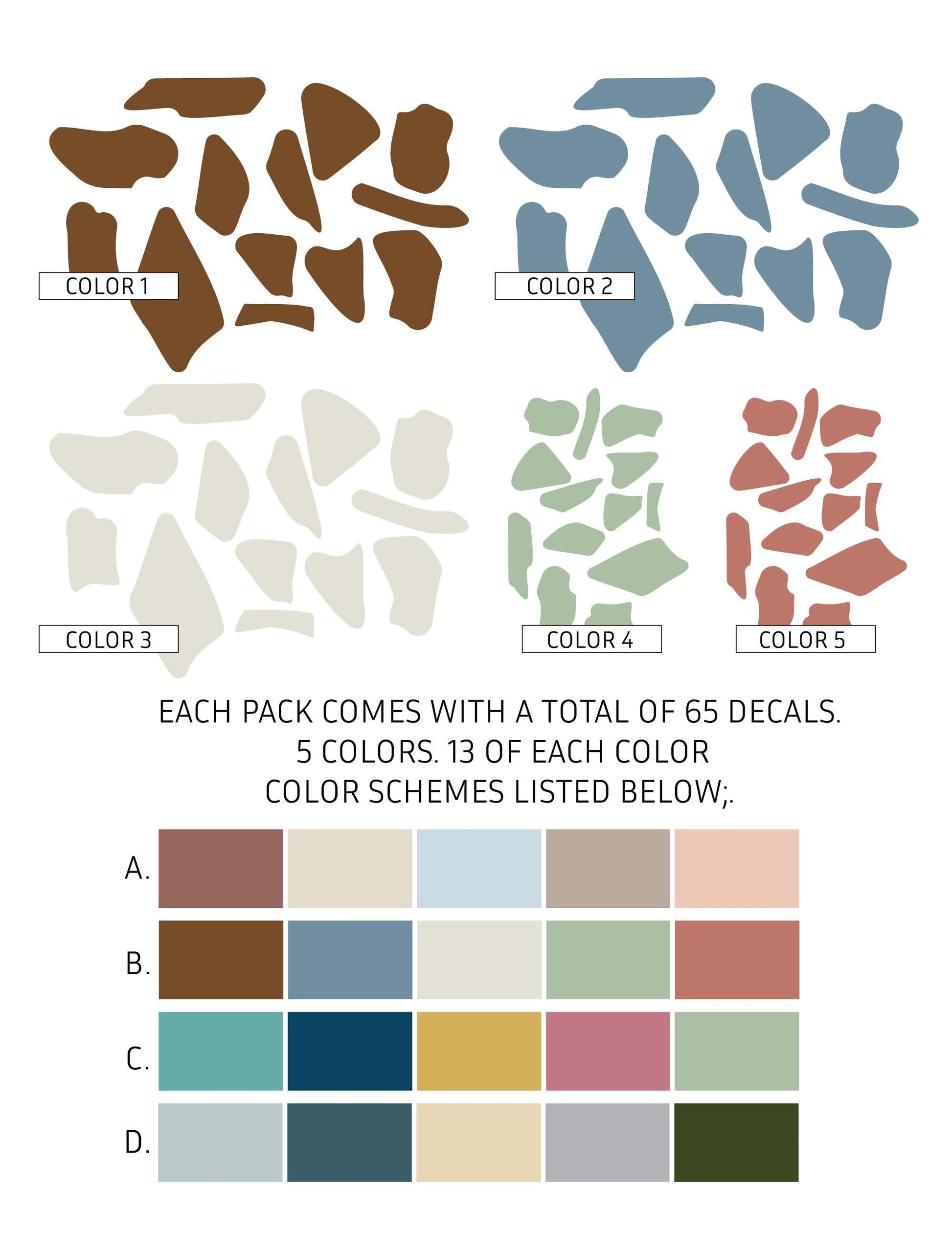 Removable Terrazzo Wall Decals