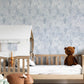 Cute and Whimsical Hot Air Balloon Wallpaper in Blue