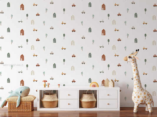 West Village and Vehicles Removable Wall Decals
