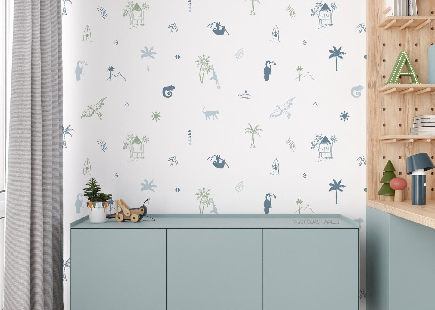 Drawn Jungle Adventure Removable Wall Decals