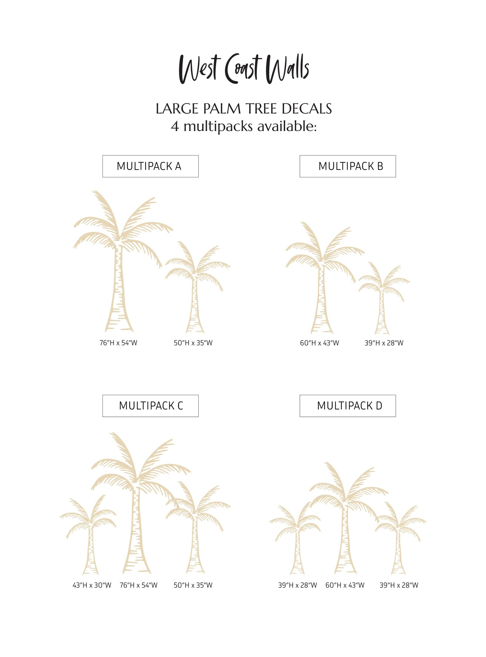 Large Palm Tree Removable Wall Decal