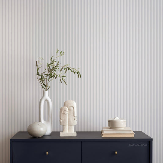 Grey and White Stripe Wallpaper