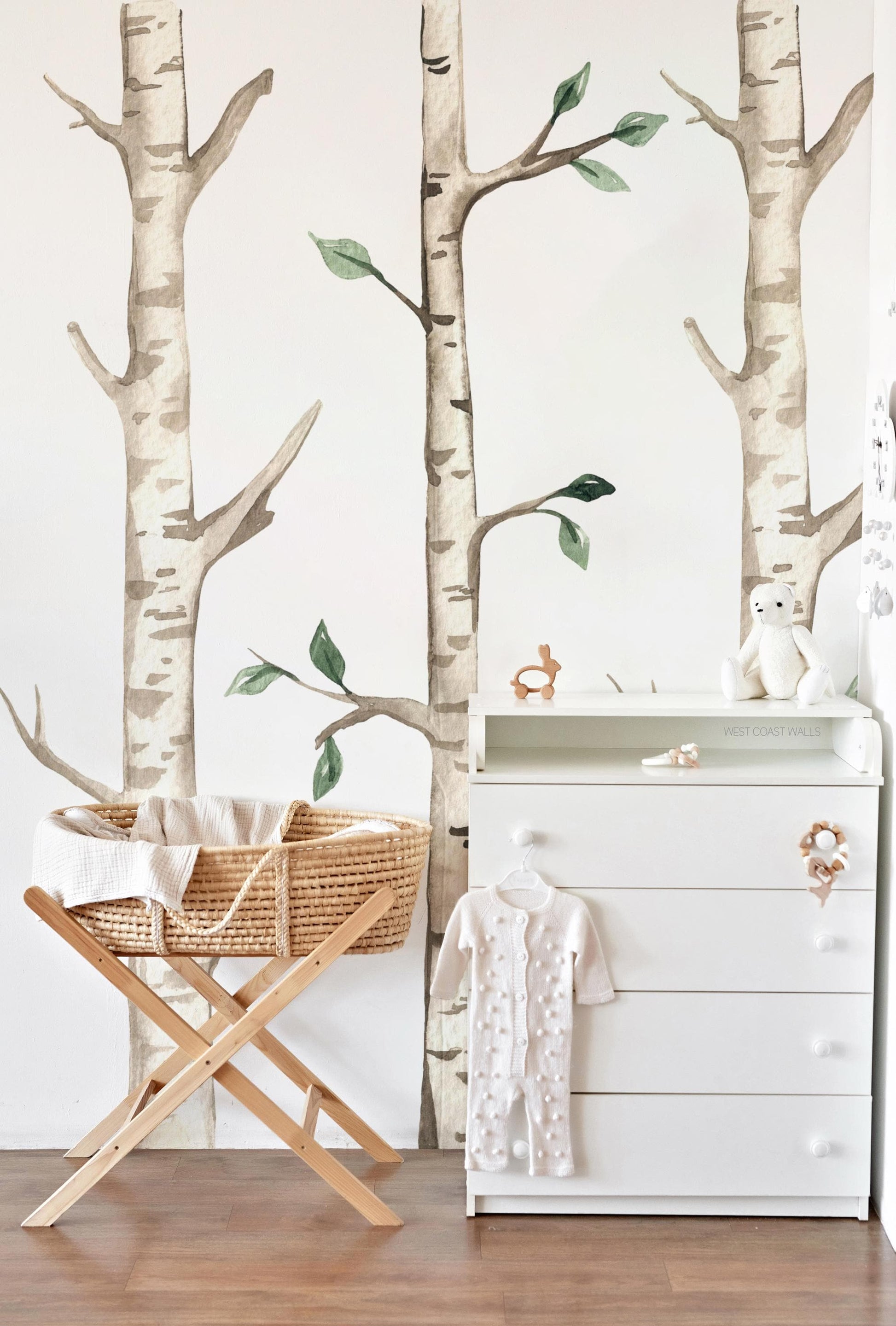 Large Watercolor Birch Tree Removable Wall Decal / Wilderness Wall Decal / Tree Sticker / Tree Decal / Forest Decal / Forest Theme
