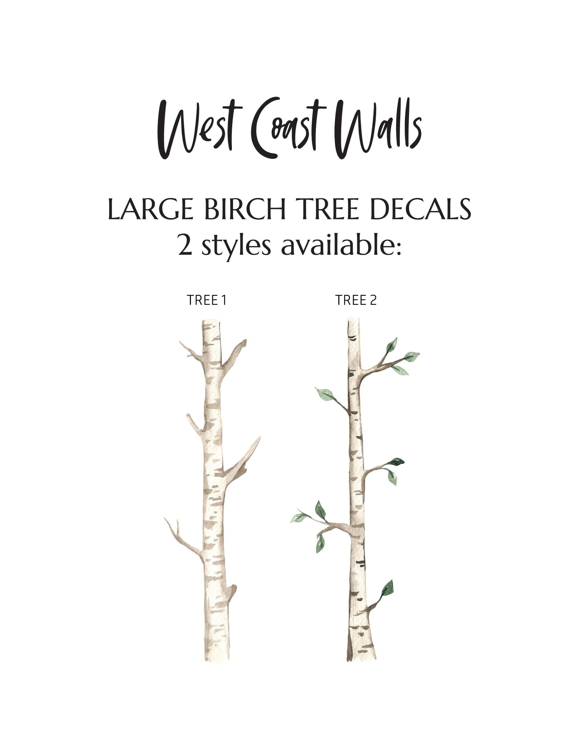 Large Watercolor Birch Tree Removable Wall Decal / Wilderness Wall Decal / Tree Sticker / Tree Decal / Forest Decal / Forest Theme