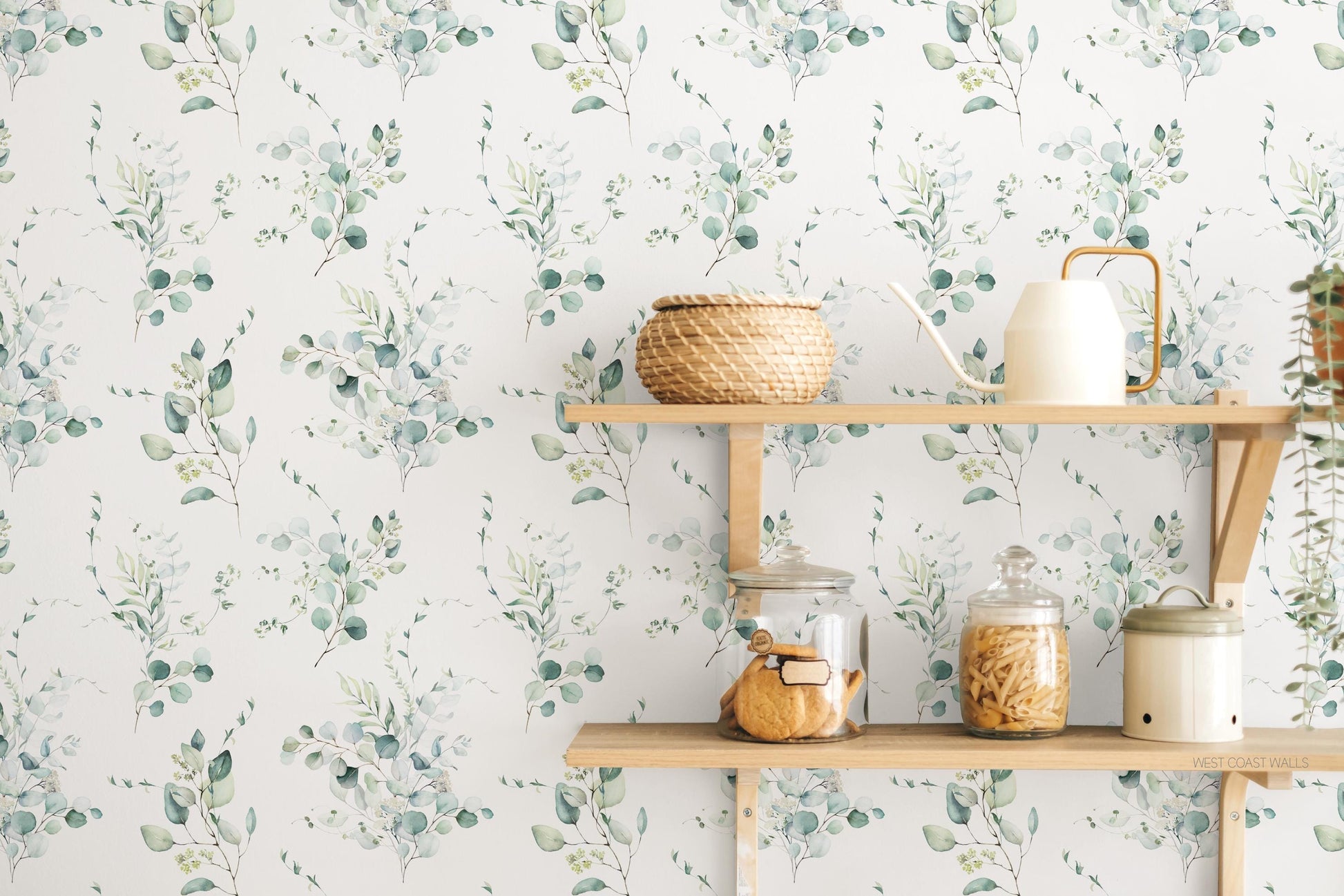 Aura Eucalyptus Wallpaper / Soft Plant Wallpaper / Plant Theme / Leaves Wallpaper / Watercolor Eucalyptus