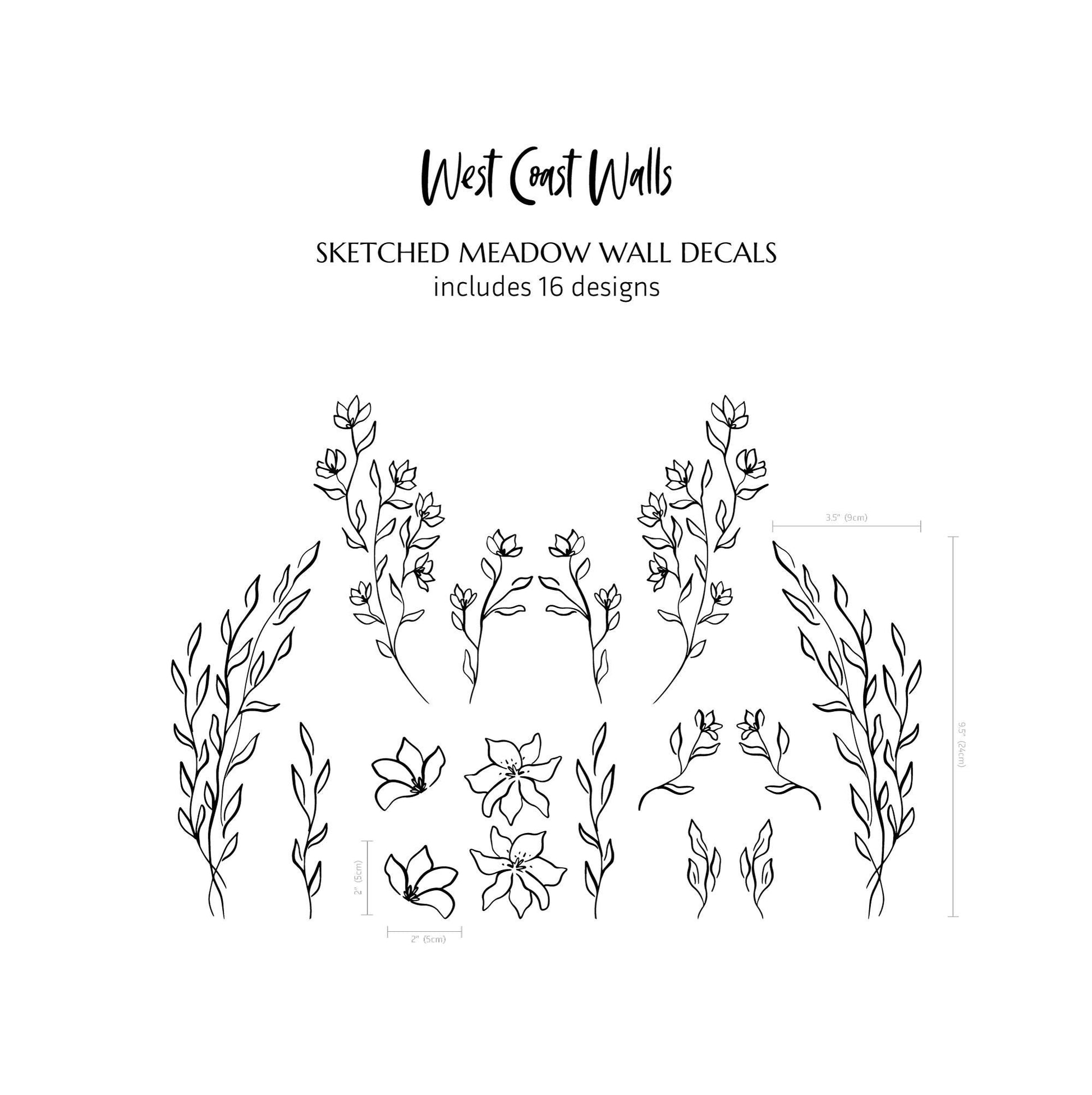 Sketched Meadow Wall Decals