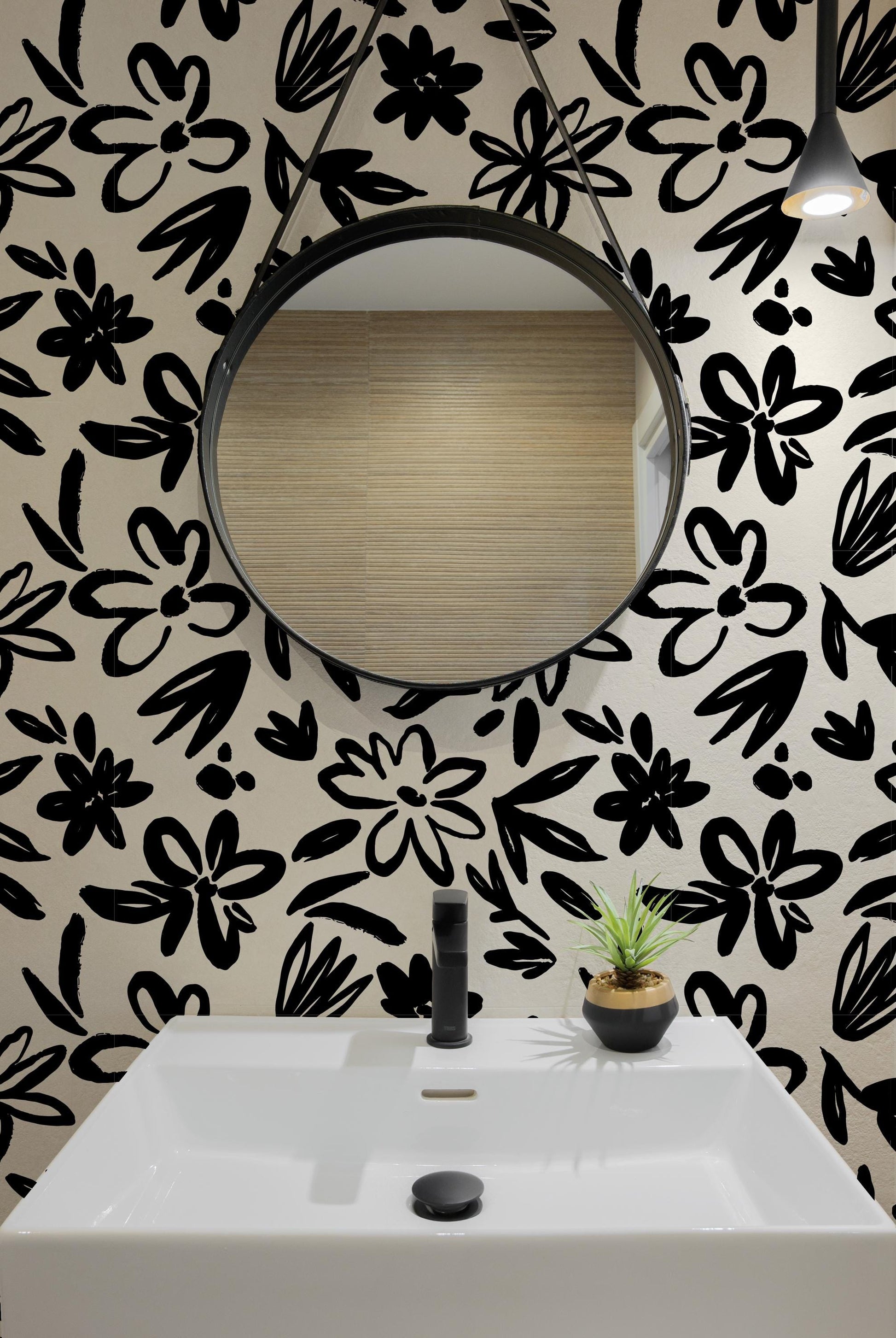 Veda Floral Wallpaper / Bold Floral Design / Floral Feature Wall / Boho Floral Wallpaper / Vintage Wallpaper