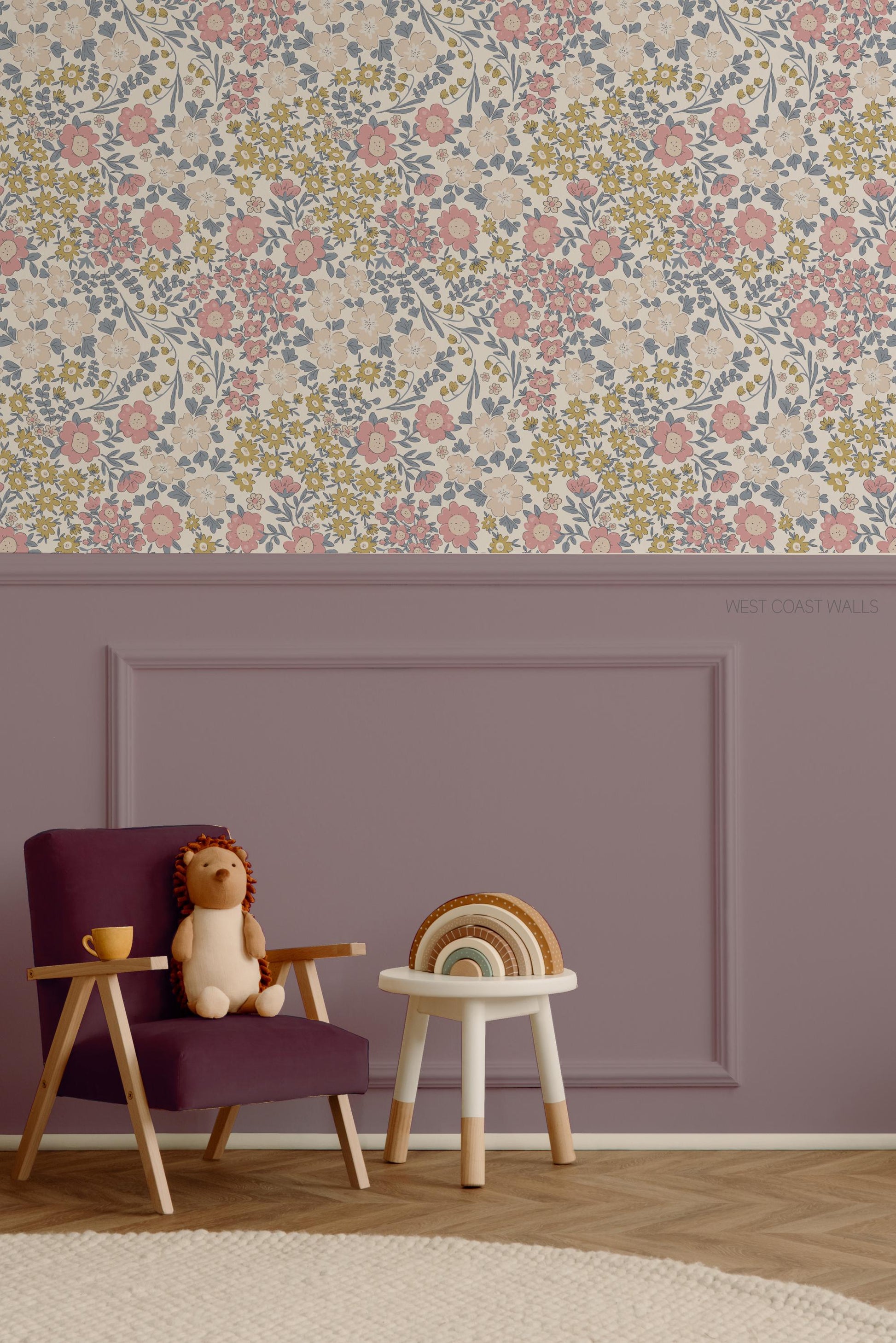 Harriet Floral Wallpaper / Hand Drawn Floral Design / Vintage Floral Feature Wall / Tiny Floral Wallpaper / Nursery Wallpaper