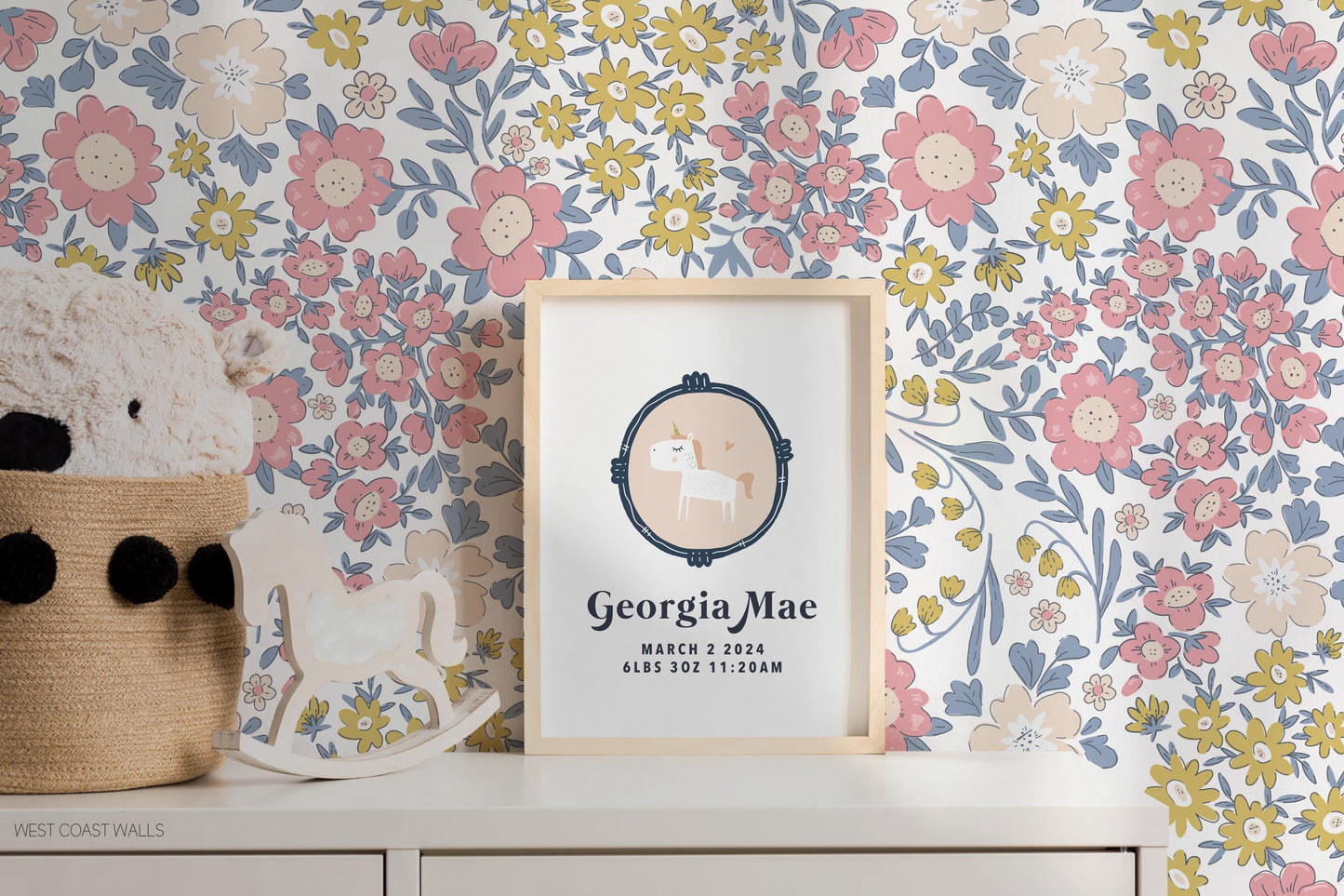 Harriet Floral Wallpaper / Hand Drawn Floral Design / Vintage Floral Feature Wall / Tiny Floral Wallpaper / Nursery Wallpaper