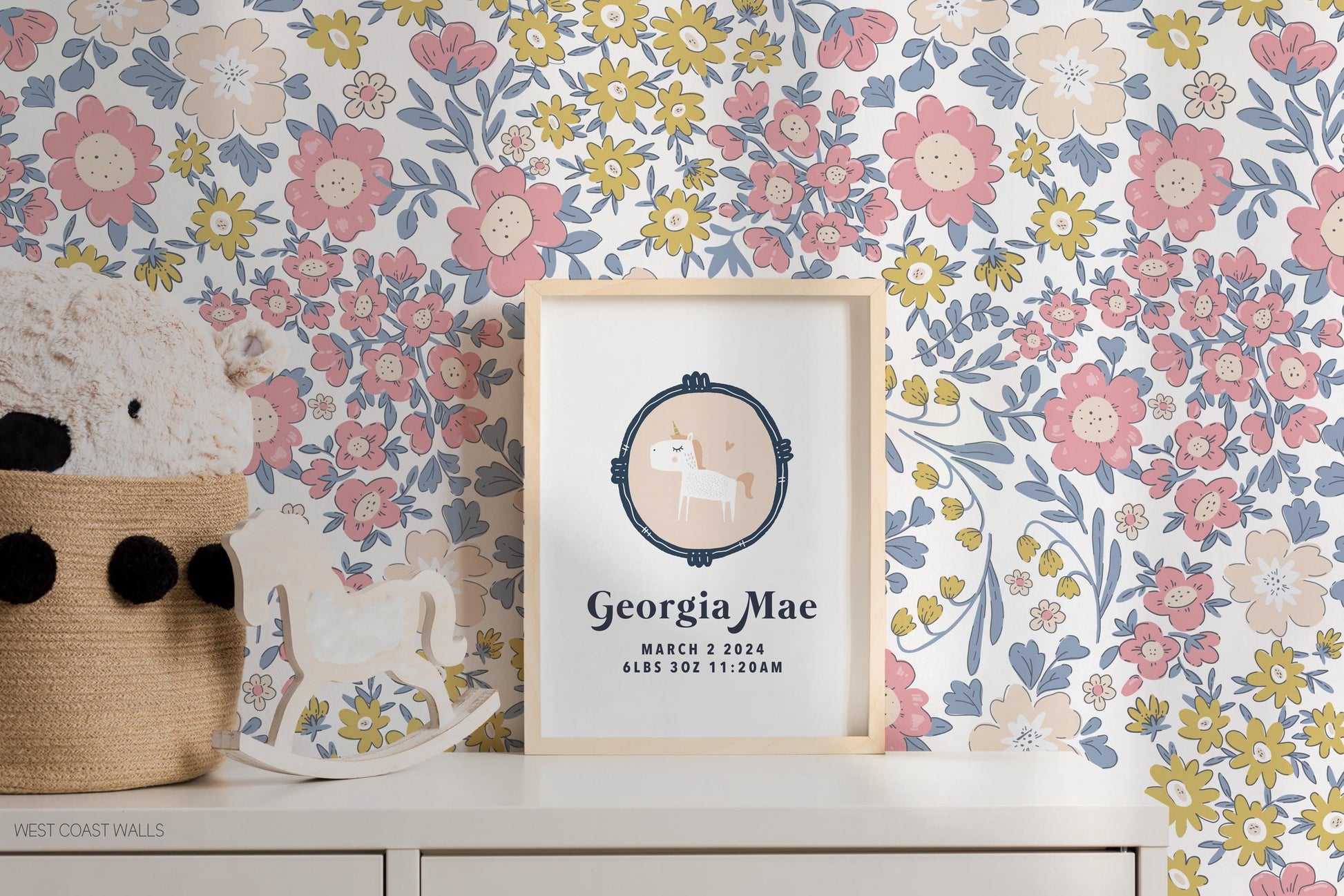 Harriet Floral Wallpaper / Hand Drawn Floral Design / Vintage Floral Feature Wall / Tiny Floral Wallpaper / Nursery Wallpaper