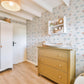 Dotted Hot Air Balloon Wallpaper in Blue / Wallpaper / Air Balloon Decor / Air Balloon Wallpaper / Nursery Wallpaper