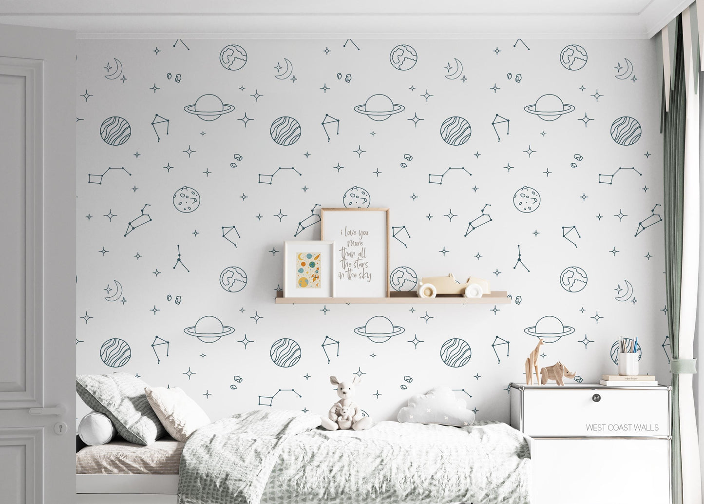 Minimalist Space Decals / Galaxy Decals / Nursery Decor / Boys Room / Planet Stickers