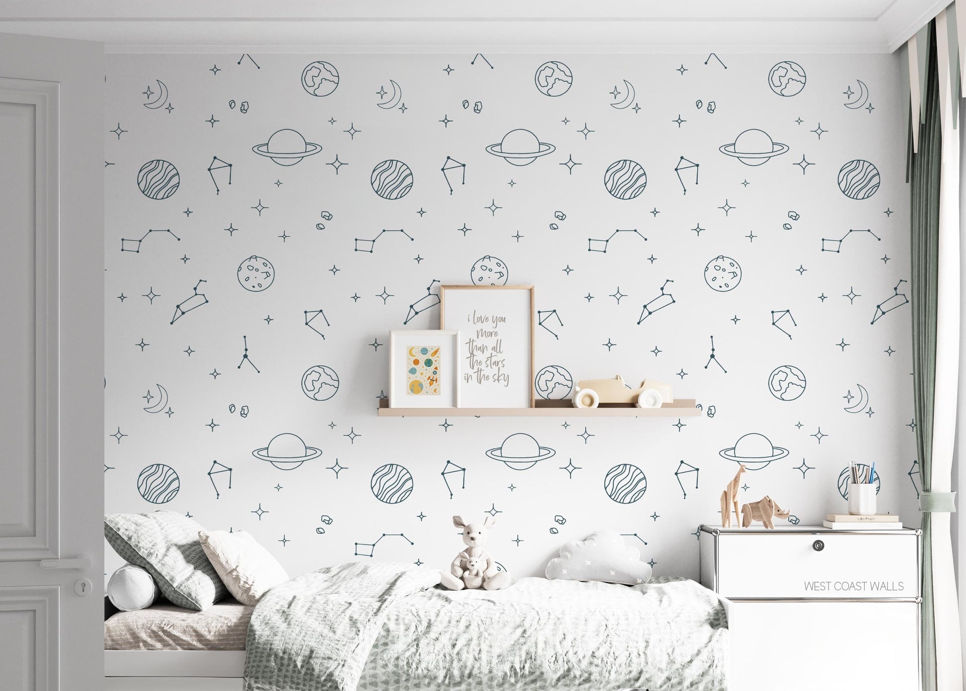 Minimalist Space Decals / Galaxy Decals / Nursery Decor / Boys Room / Planet Stickers