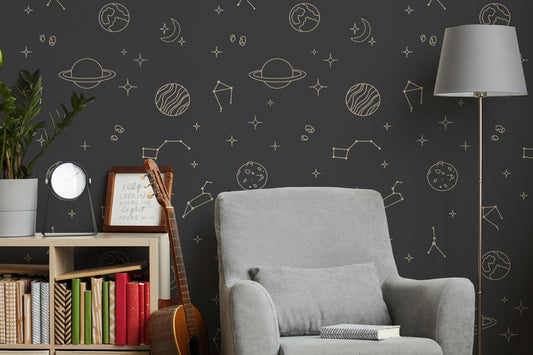 Minimalist Space Decals / Galaxy Decals / Nursery Decor / Boys Room / Planet Stickers