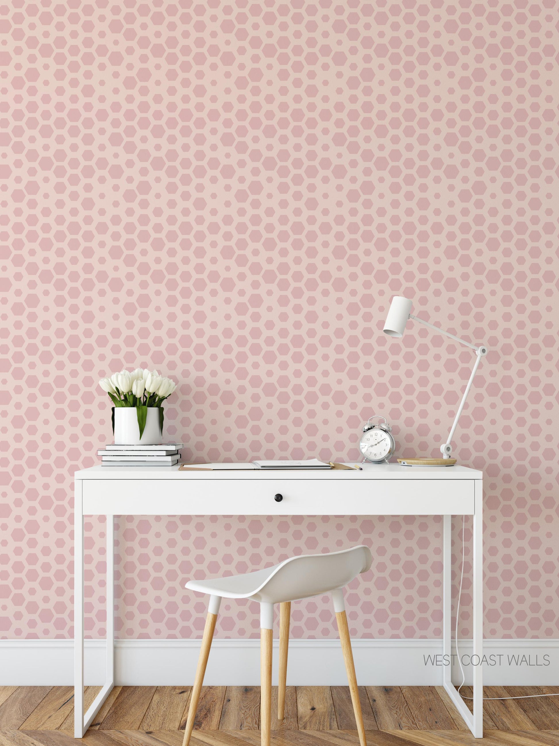 Honeycomb Hexagon Wallpaper / Alternate Colors Available / Abstract Wallpaper / Removable Wallpaper / Feature Wall