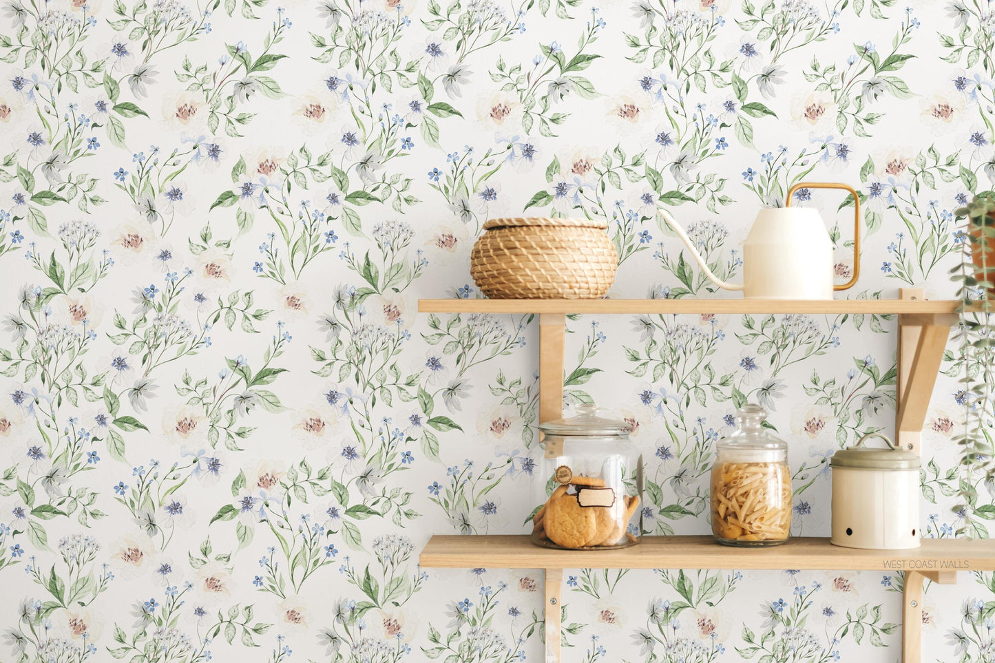 Lilly Wildflower Wallpaper / Floral Wallpaper / Botanical Wallpaper / Feature Wall